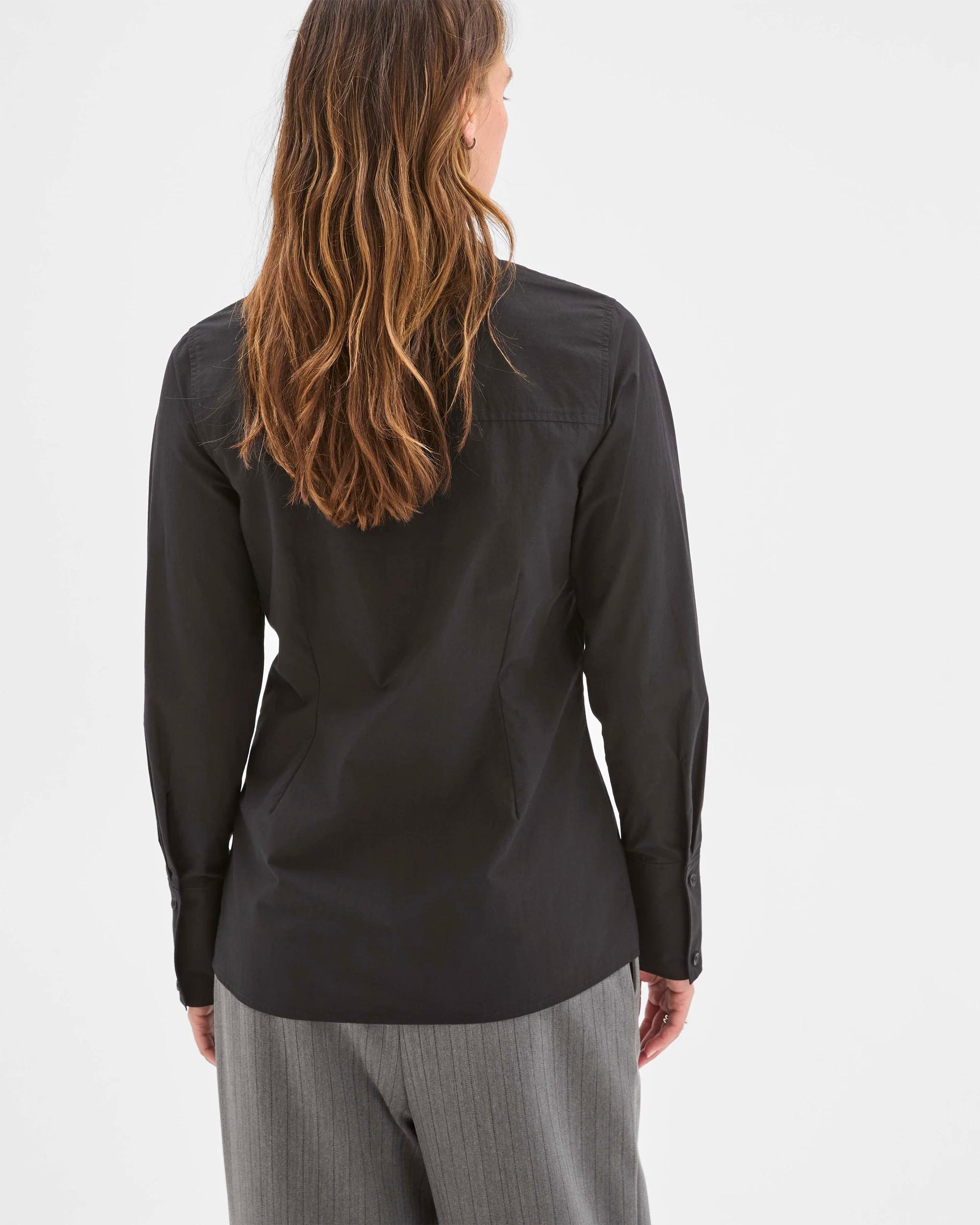 7 Preview Australian Cotton Tailored Waist Shirt BLACK, 7 of 7