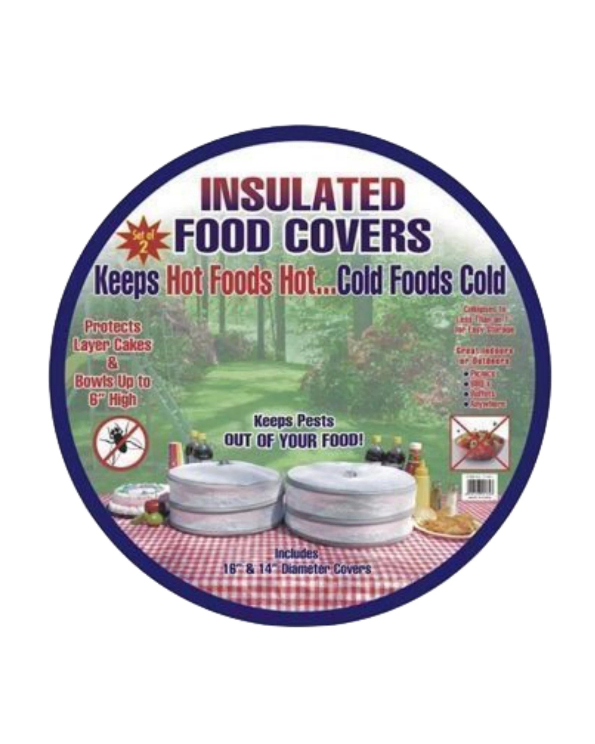 2 Br Home 2pcs Insulated Food Covers Camping Picnic Bbq Lunch Cake Dessert Outdoor Food, 2 of 2