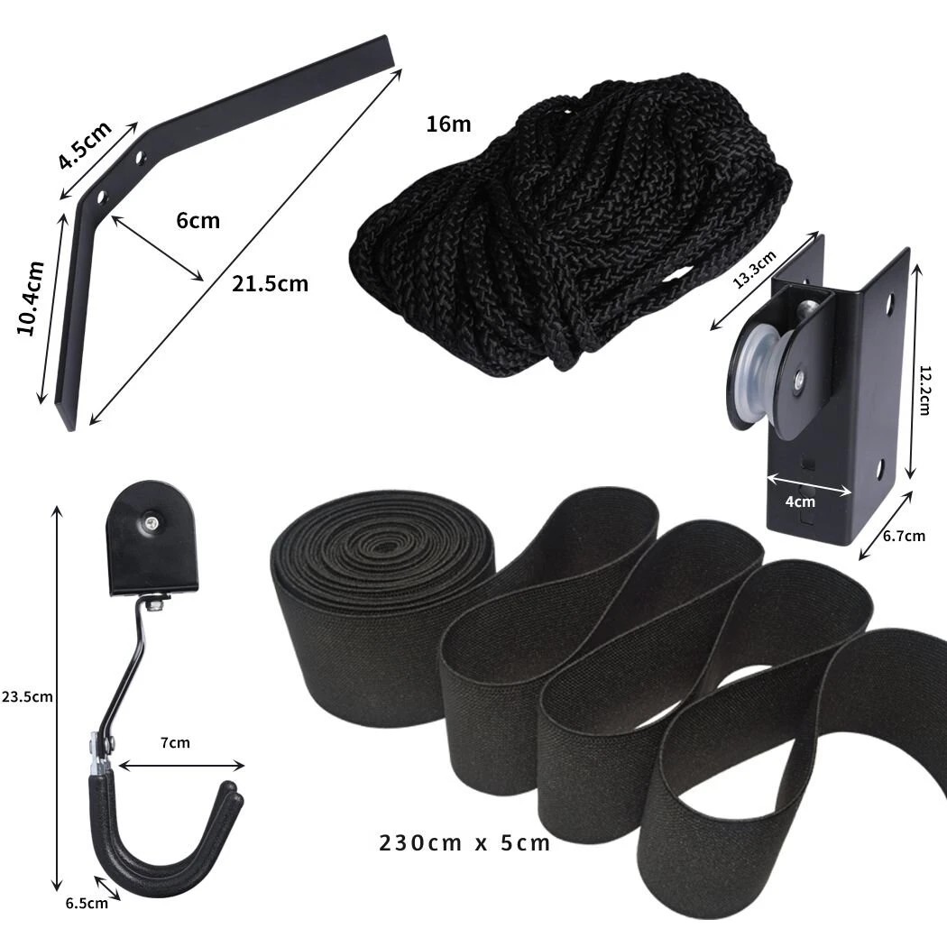 3 Monvelo Bike Lift Pulley System Ceiling Hook Garage Storage Rack, 3 of 7