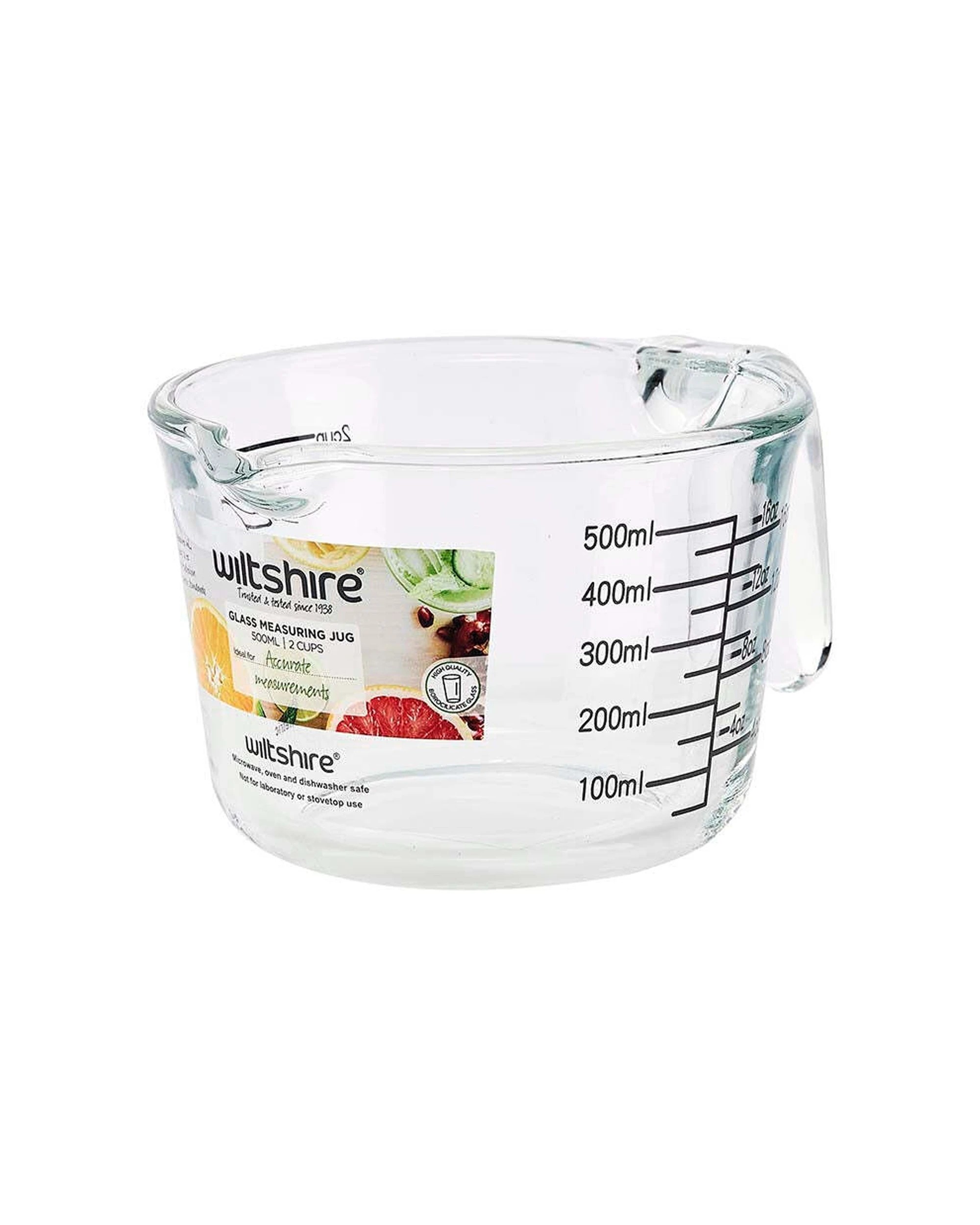 1 Wiltshire Glass Kitchenware Cookware Bakeware Measuring Jug 500ml/2 Cups - Clear, 1 of 3