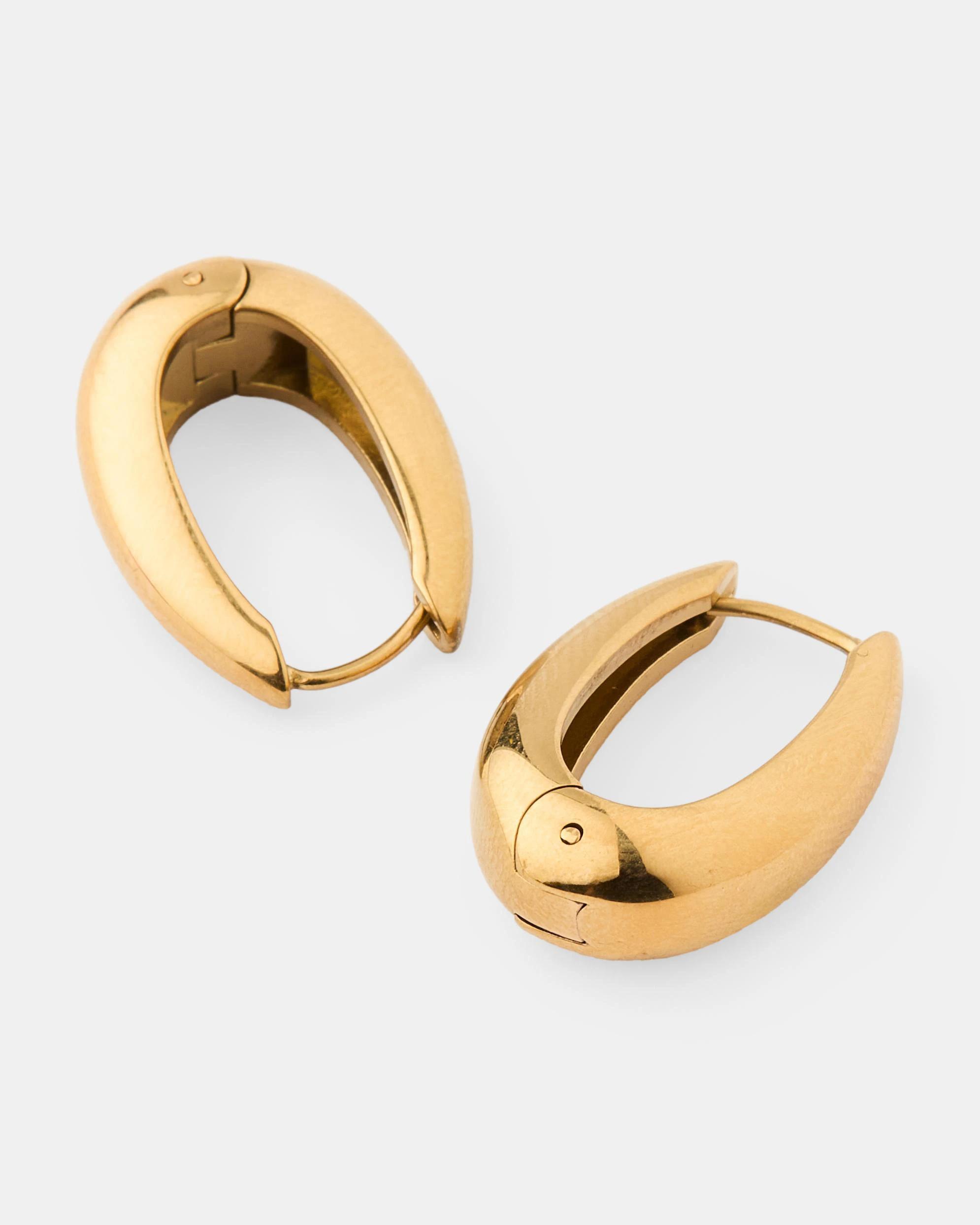 2 Waterproof Stainless Steel Teardrop Earrings - Gold Tone Gold, 2 of 5