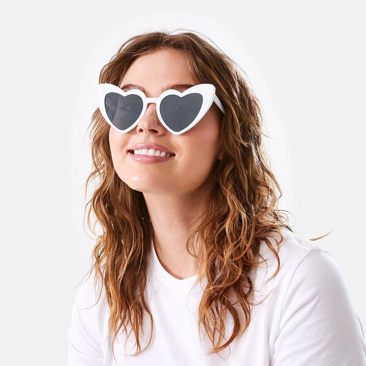 4 Heart Shaped Sunglasses White, 4 of 6