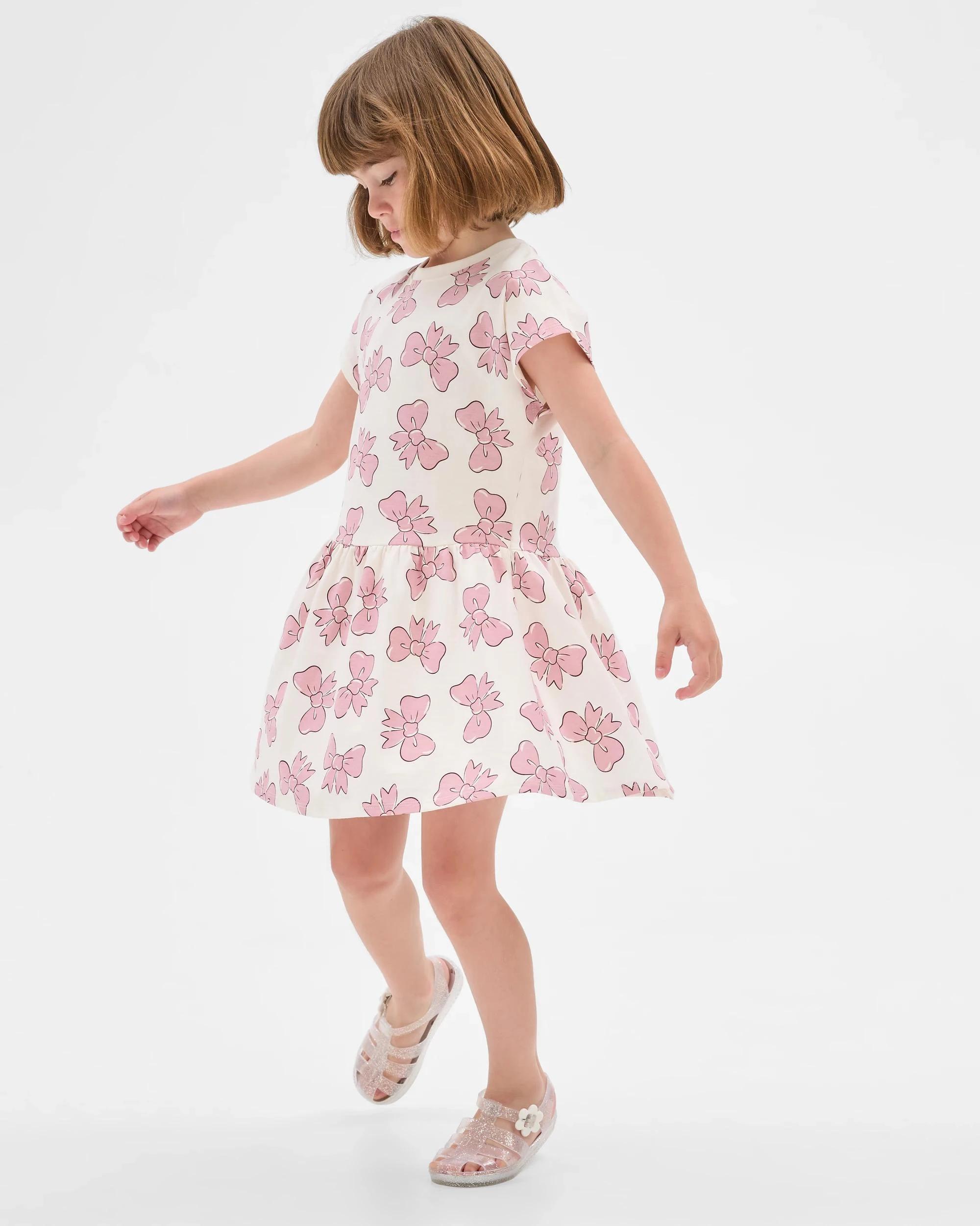 4 Target Kids Australian Cotton 2 Pack Knee Length Dress PINK BOW, 4 of 8