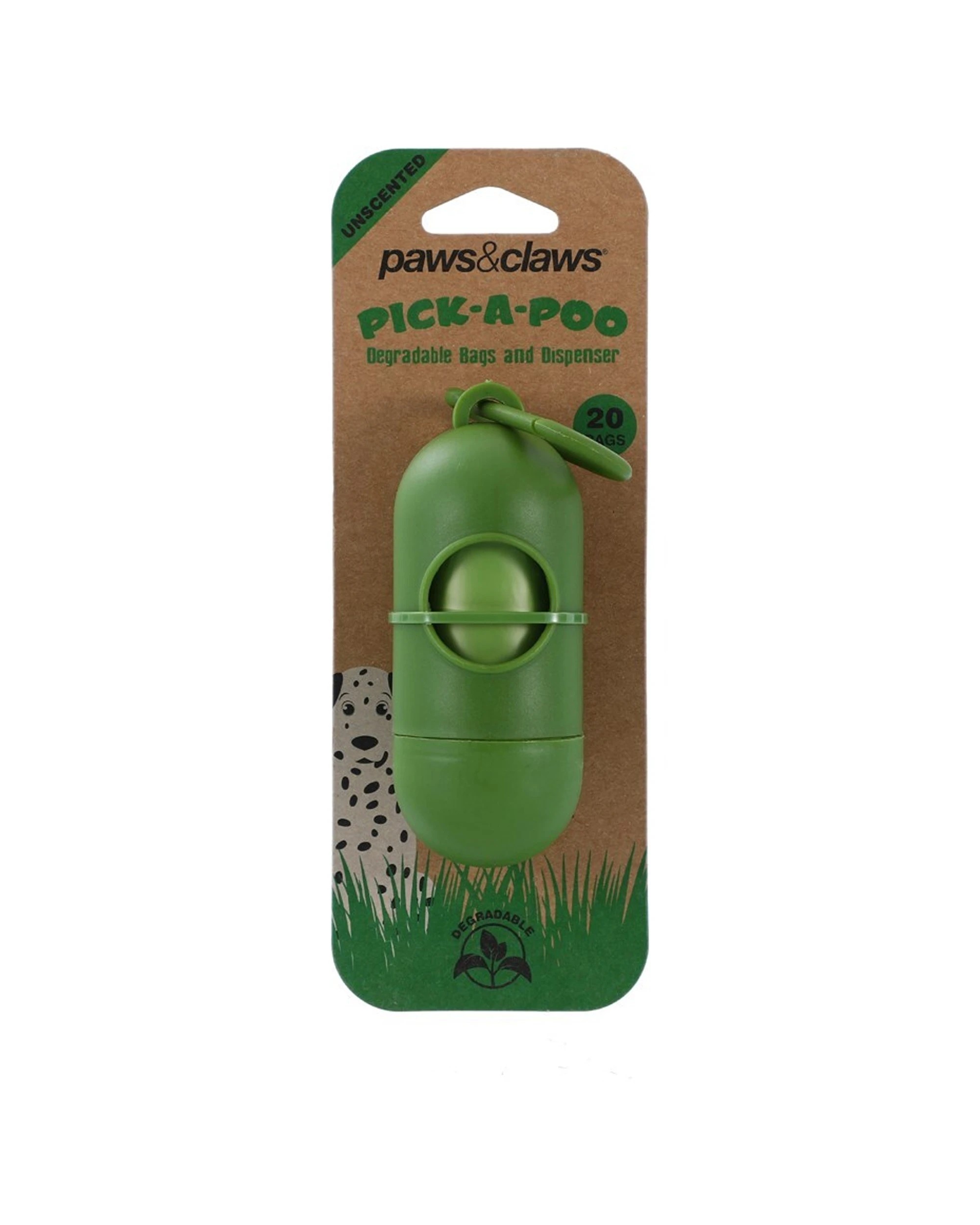 3 Paws And Claws 10x 20pc Pick-A-Poo Degradable Waste Bags Dispenser Unscent - Green, 3 of 4