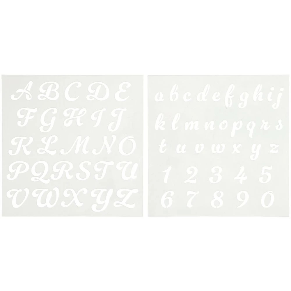 2 Born Plastic Stencils Alphabet Script 2 Pack, 2 of 2