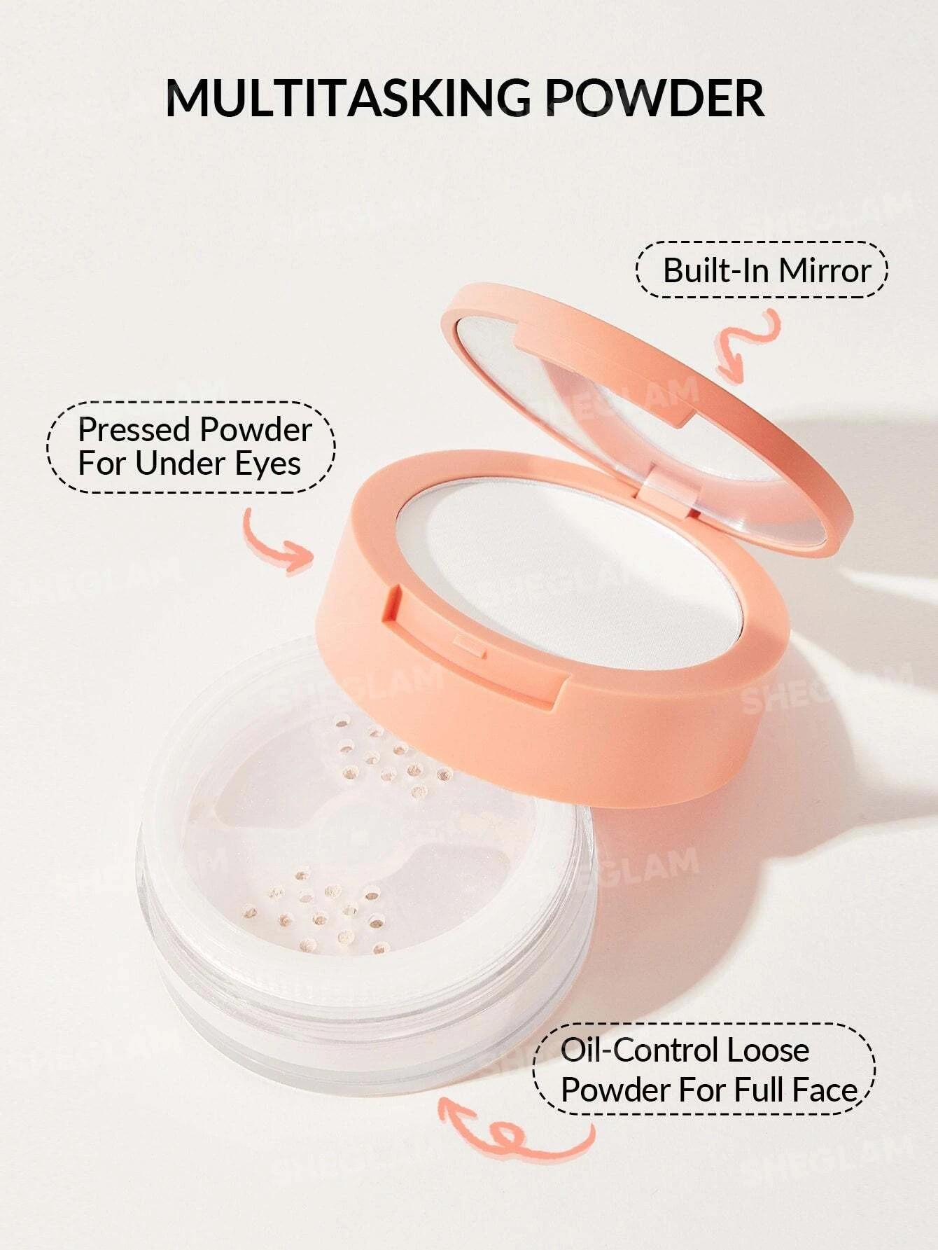 2 SHEGLAM Insta-Ready Face & Under Eye Setting Powder Duo - Translucent, 2 of 5