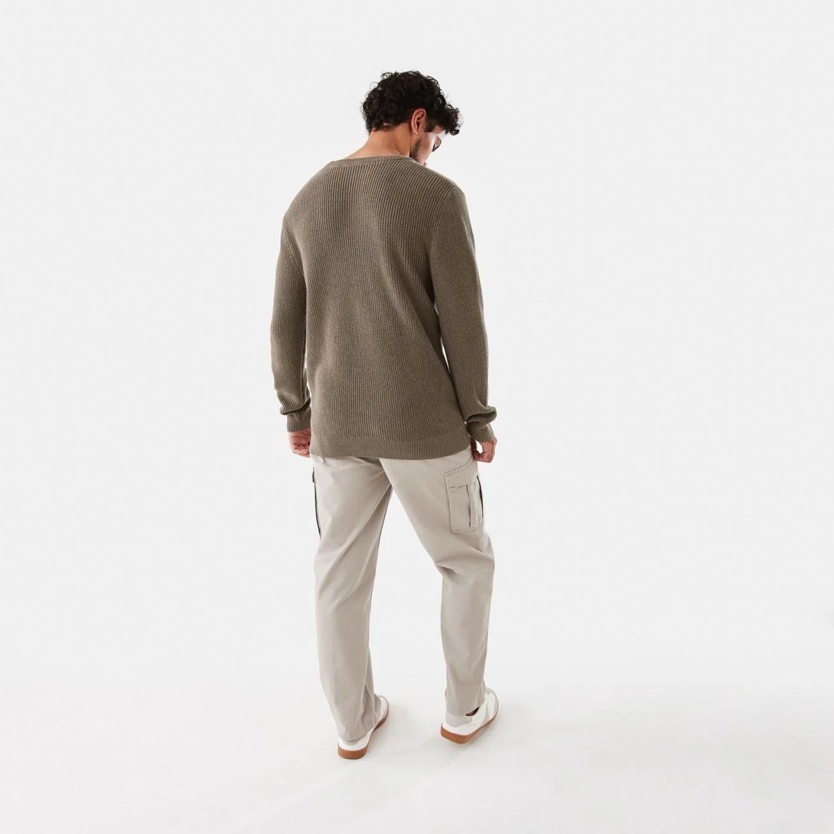 4 Textured Crew Knit Jumper Brn Eagle, 4 of 6