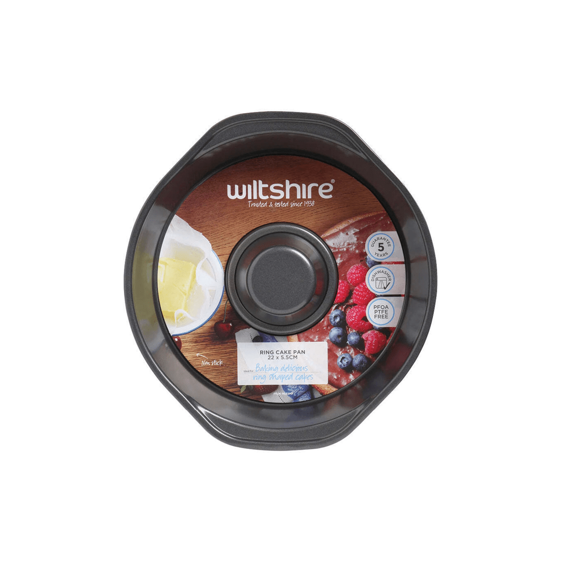 2 Wiltshire Easybake Non-stick Round Ring Cake Pan Oven Safe Baking Tin 22cm
 - Natural, 2 of 3