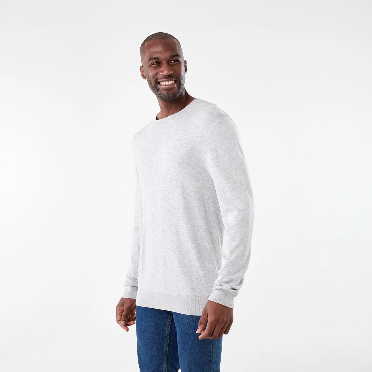 2 Core Crew Neck Knit Jumper Gry Marle, 2 of 5
