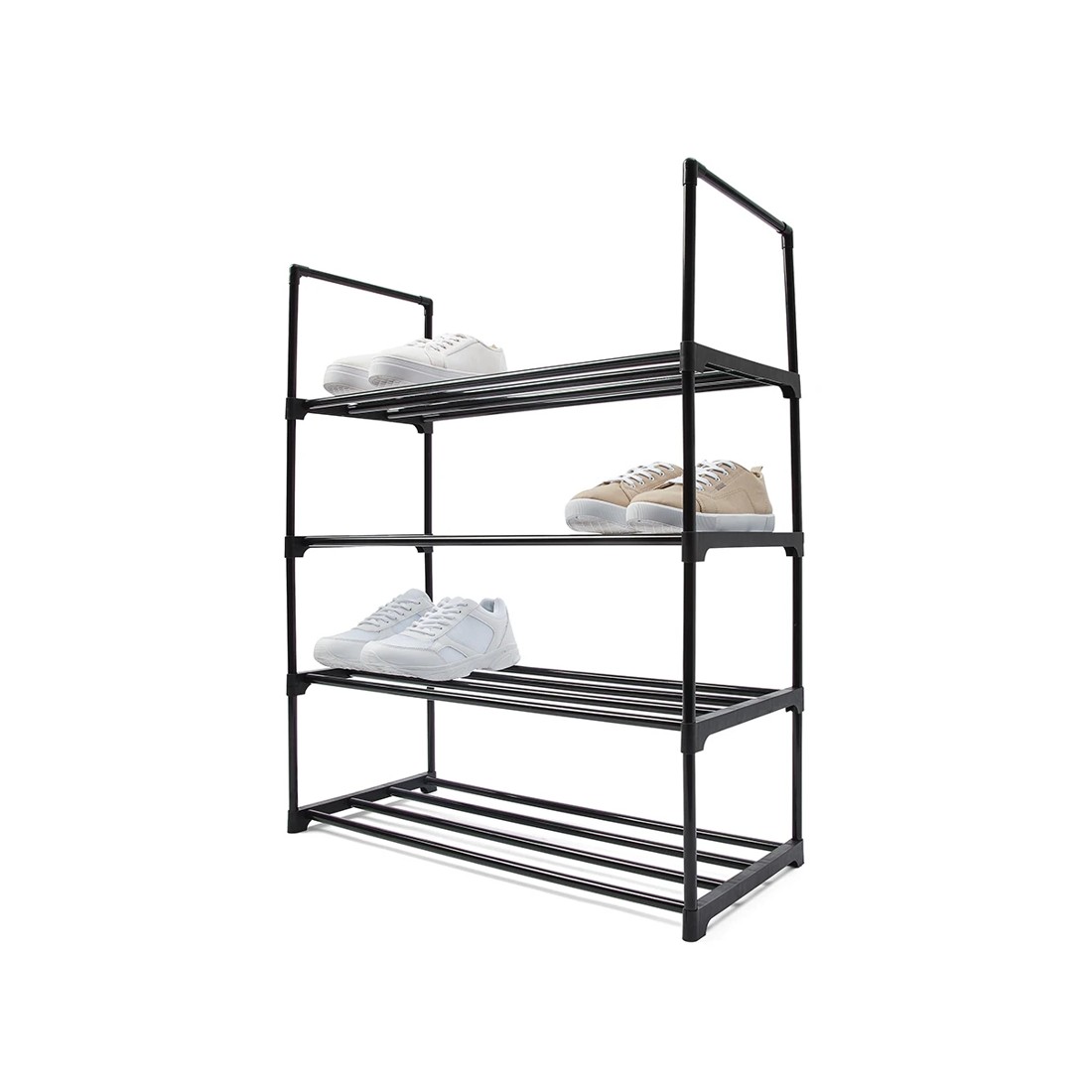 2 4 Tier Stackable Black Shoe Rack, 2 of 8