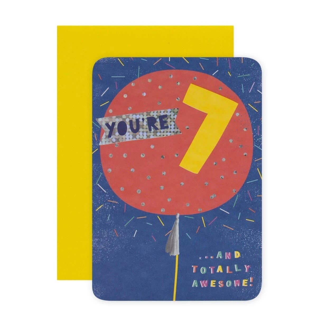1 Hallmark 7th Birthday Card - Colourful Balloon, 1 of 3