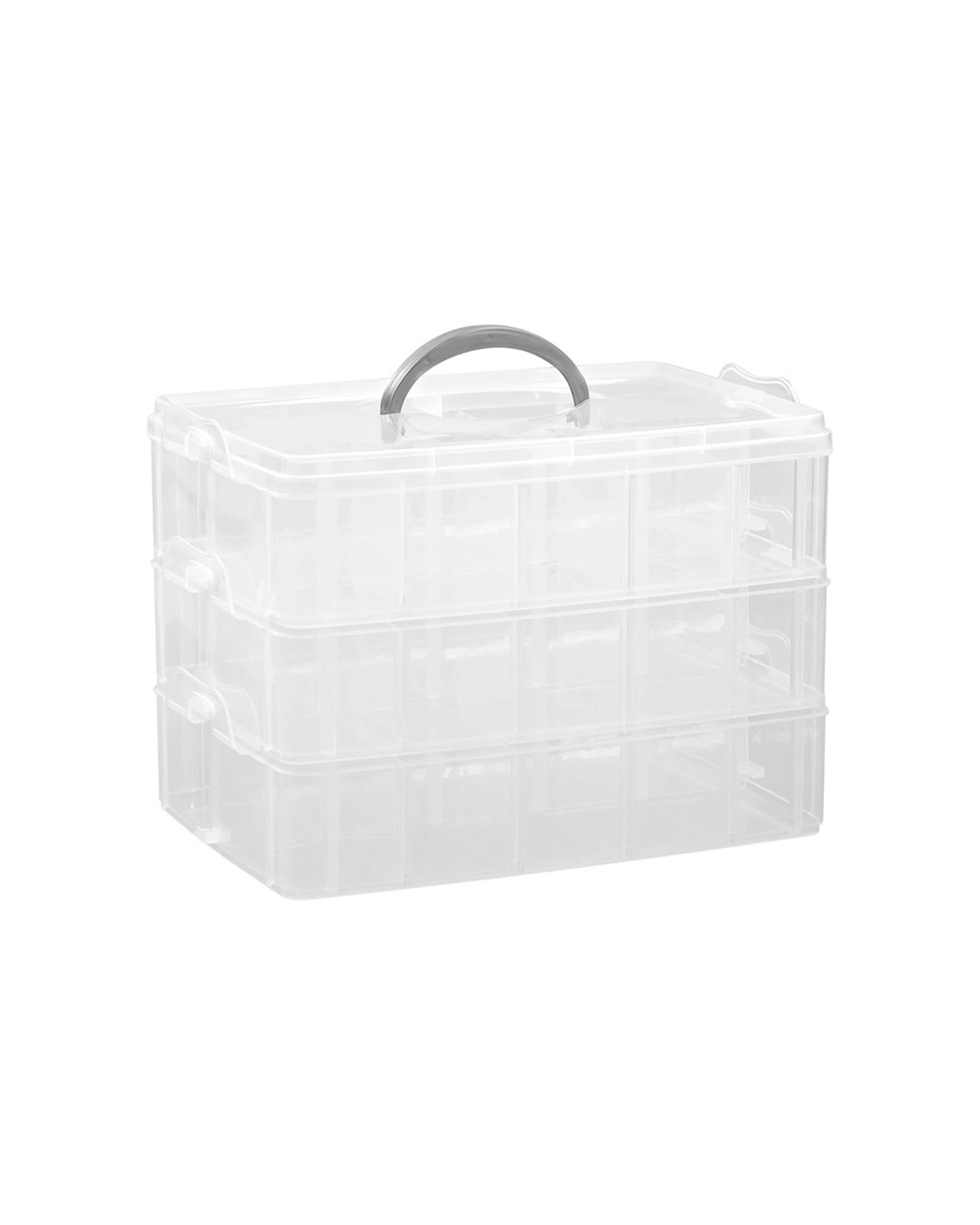4 Boxsweden Nic-Nac 3-Tier Box 30-Compartment Container 25x18.5cm 6PK
 - plain, 4 of 6