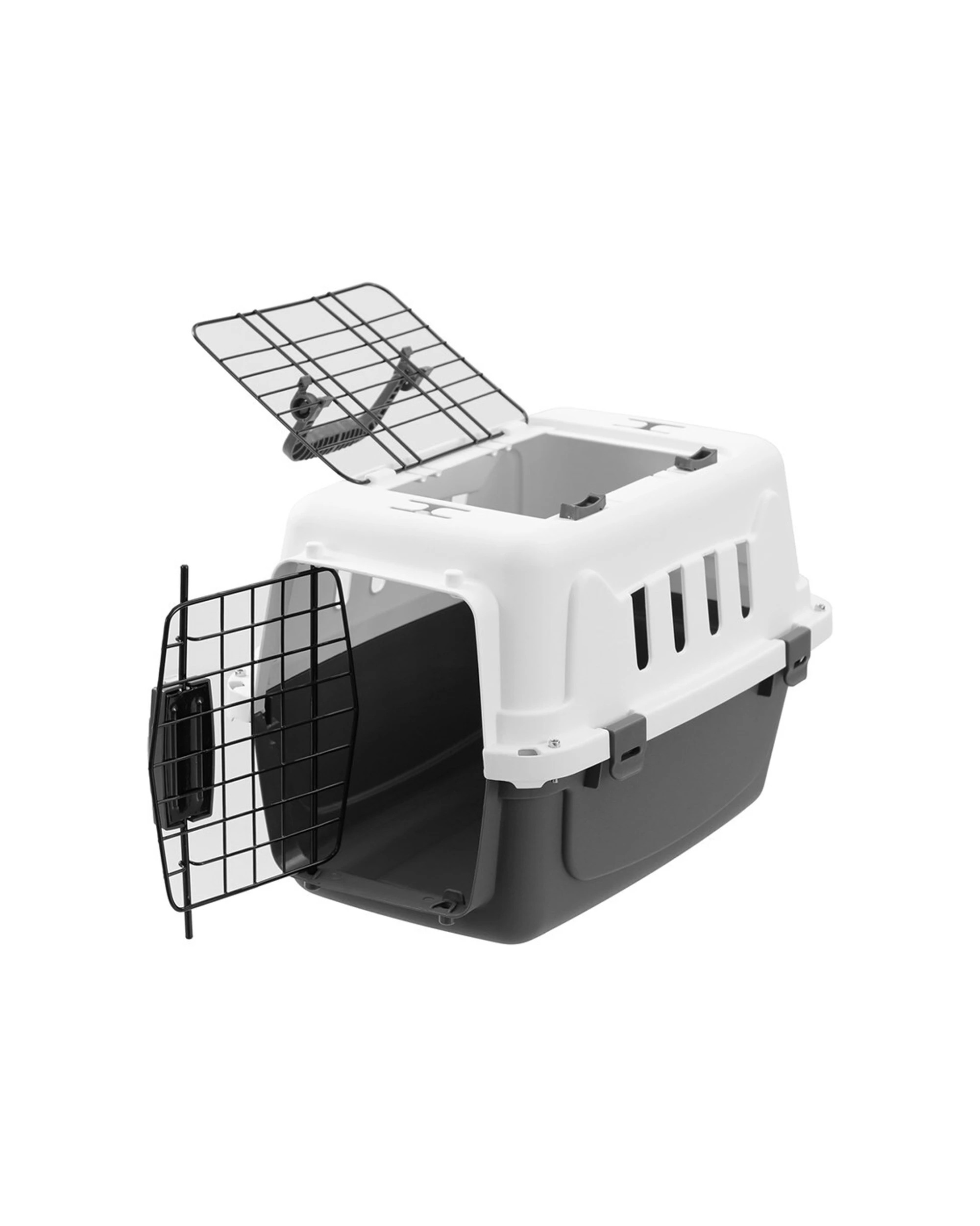 2 Paws And Claws 46.5cm Metal Door Travel Pet Carrier Small White Ventilated Secure
 - White, 2 of 5