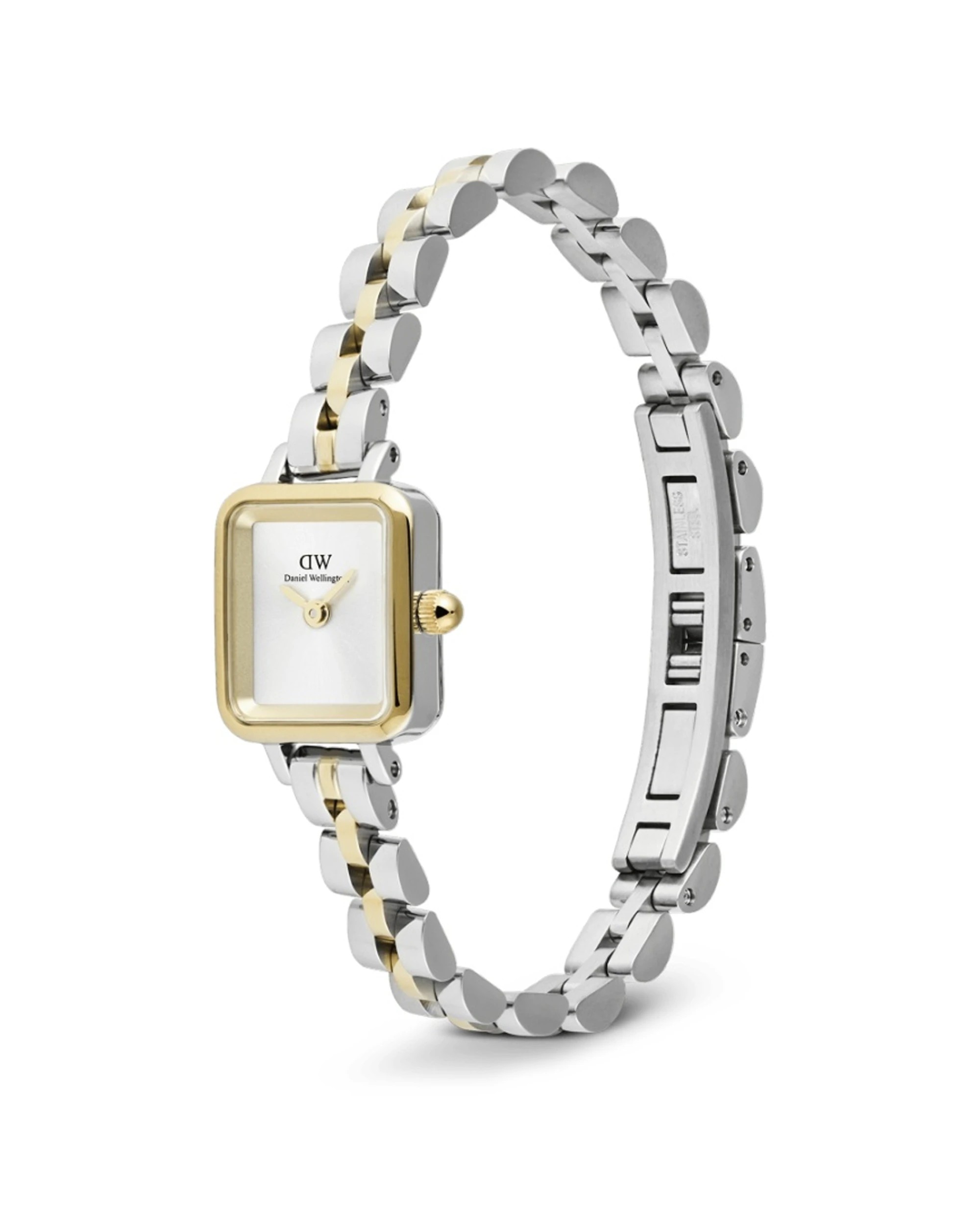 4 Daniel Wellington Quadro Mini Arch 3-Link Two-Tone Gold Silver Watch 15.4x18.2mm, 4 of 6