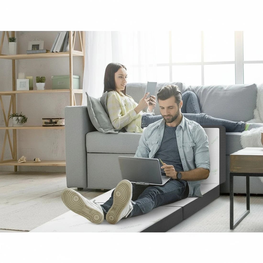 3 Giselle Bedding Foldable Mattress Folding Foam Single Bamboo - Multi, 3 of 5