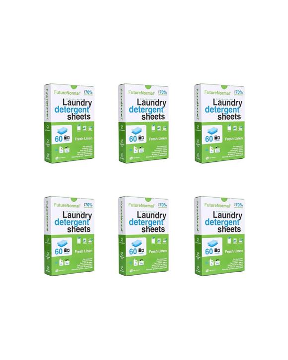 Future Normal 6x 60pc Laundry Detergent Sheets Fresh Linen Scent All Washer - Multi