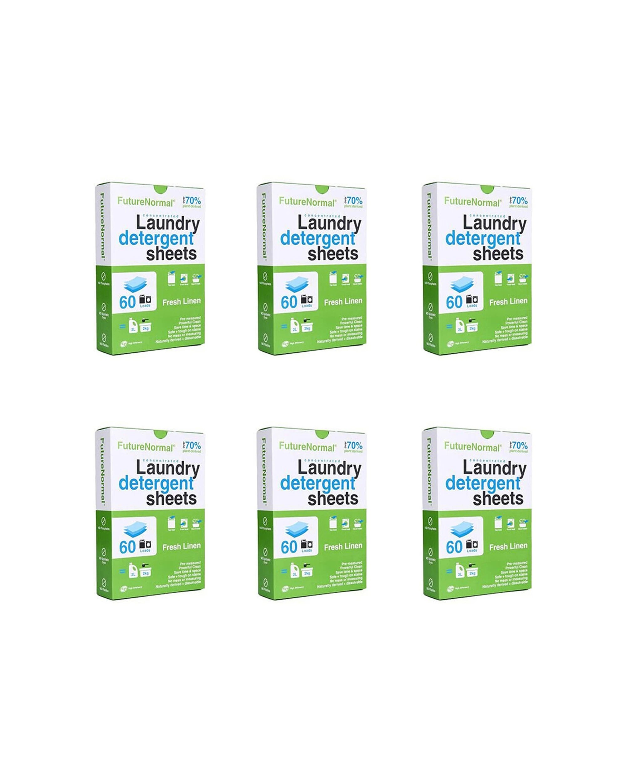 1 Future Normal 6x 60pc Laundry Detergent Sheets Fresh Linen Scent All Washer - Multi, 1 of 1