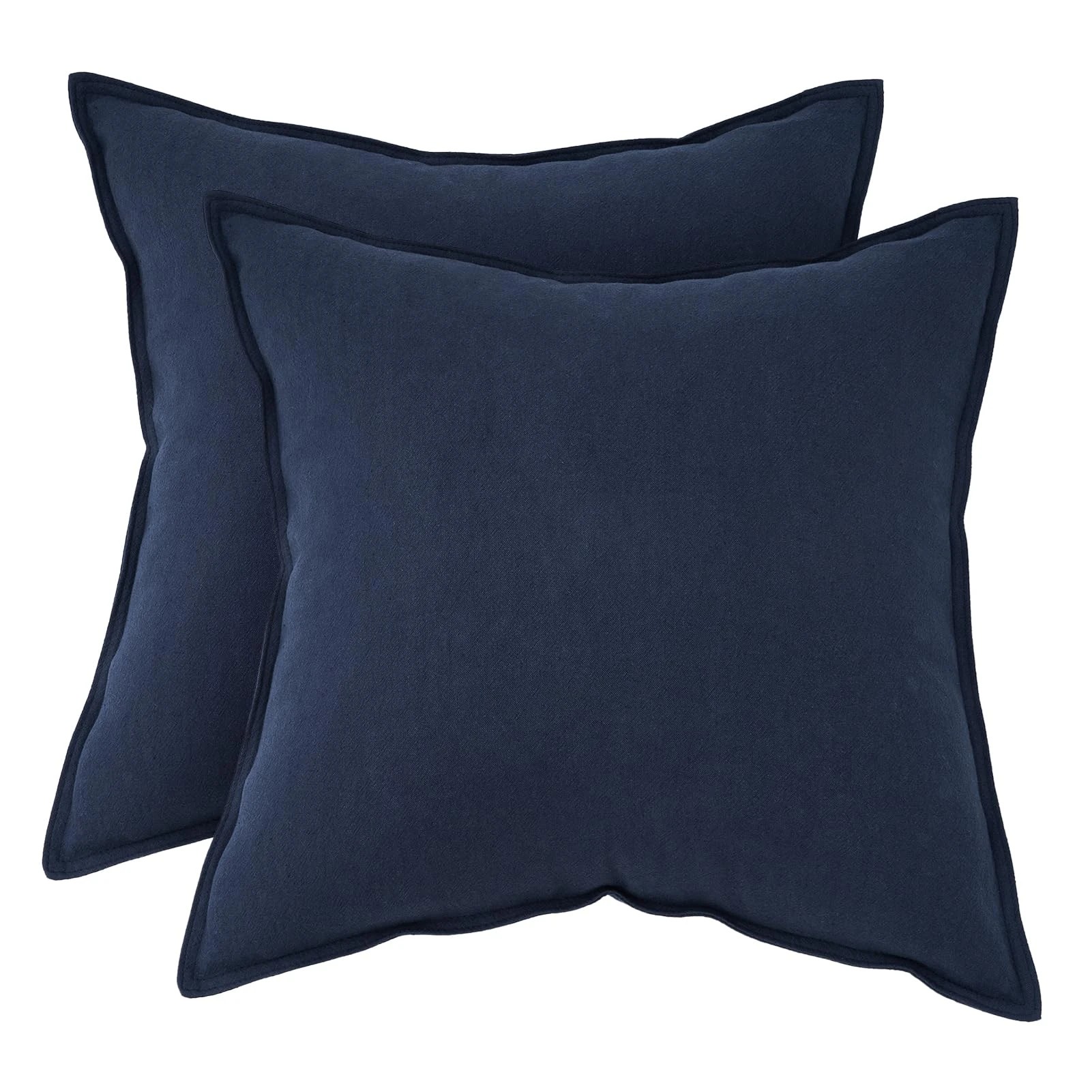 1 Gioia Casa 2-Pack Linen-Cotton Blend European Pillowcases - Navy, 1 of 4