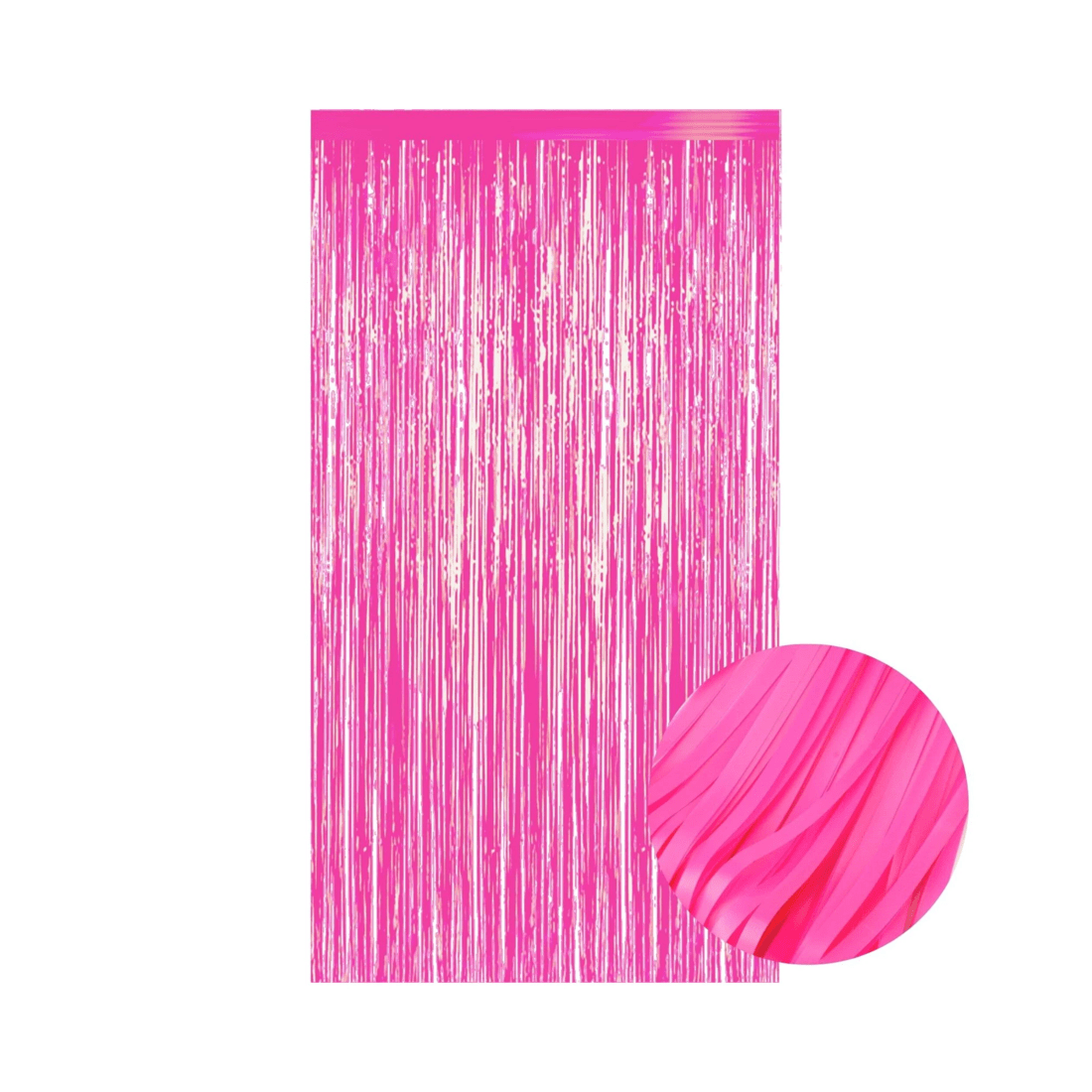 1 Party Maker Neon Pink Plastic Backdrop Curtain 100cm x 200cm, 1 of 2