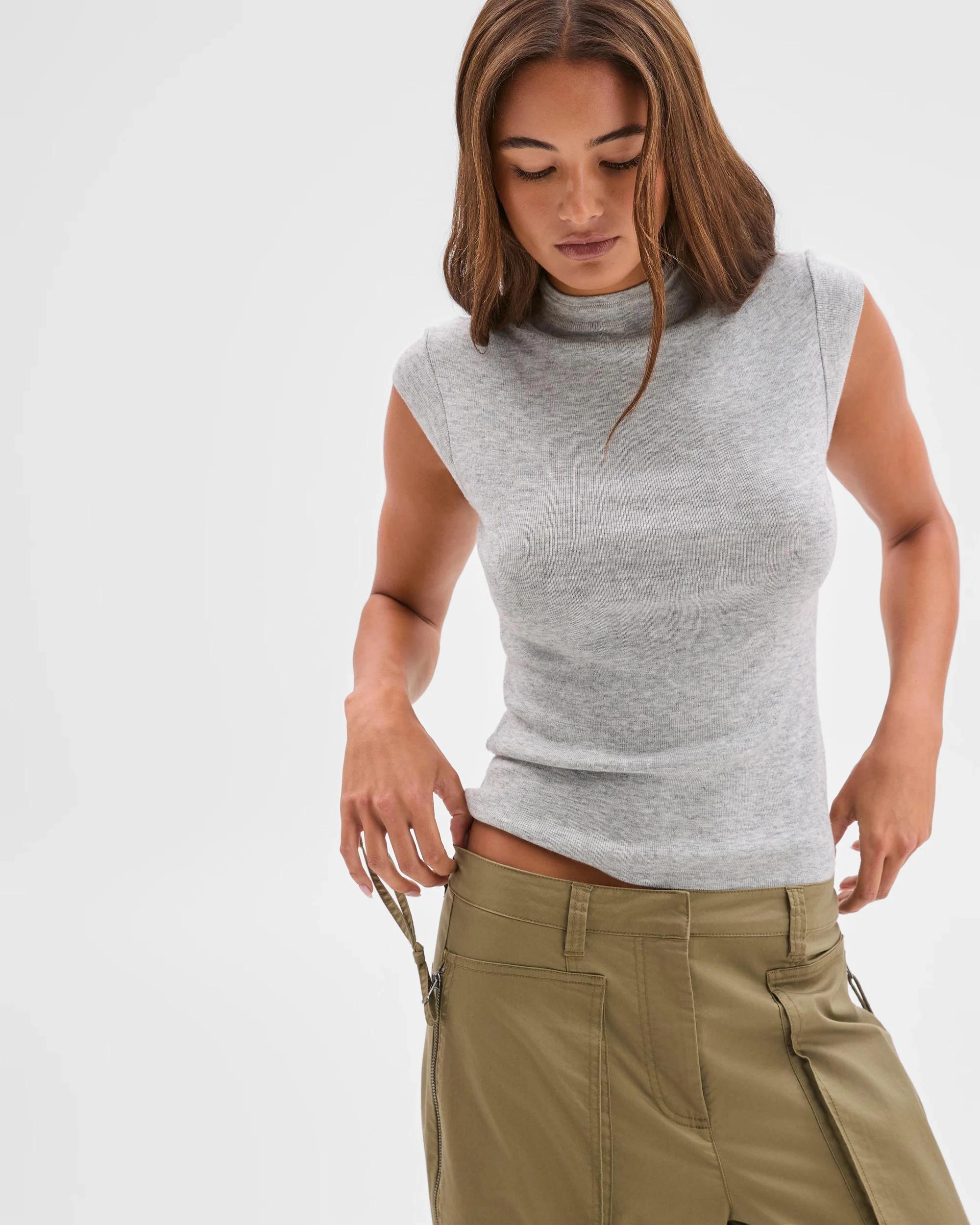 2 Lily Loves Cap Sleeve Knit Top LIGHT GREY MARLE, 2 of 6