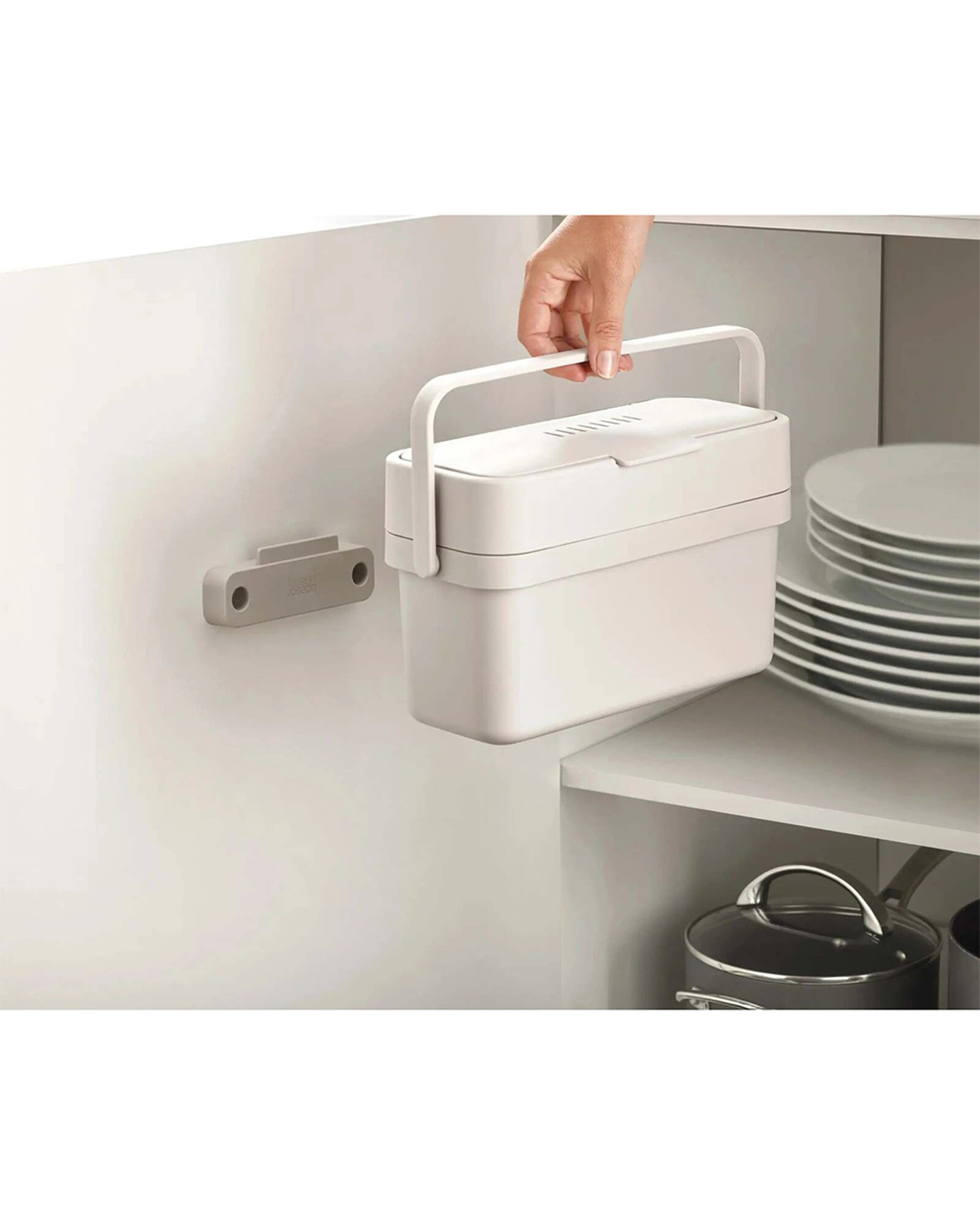 4 Joseph Joseph Compo 4L Food Waste Caddy Wide Aperture Adjustable Air Vent Stone - Grey, 4 of 6