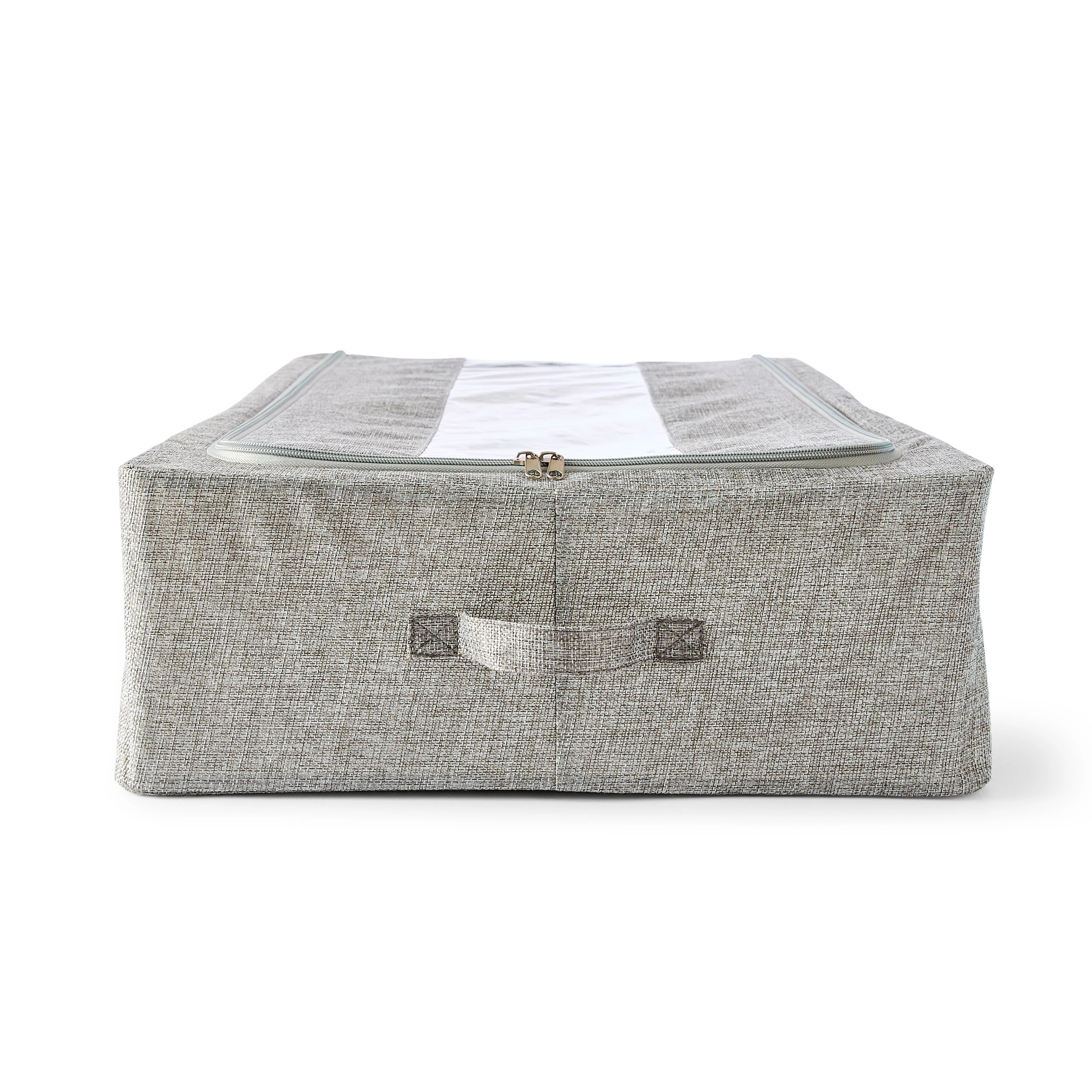 6 Linen Look Underbed Collapsible Box - Charcoal, 6 of 8