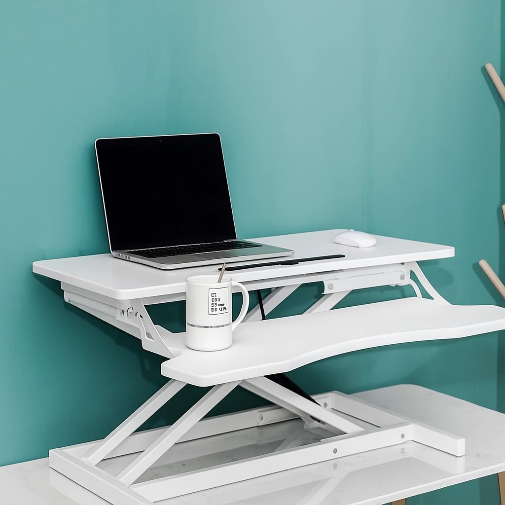 7 Foret Height Adjustable Standing Desk Riser Computer Laptop Gas Spring Stand Up, 7 of 10