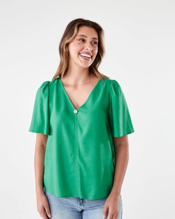 Short Sleeve Flutter Top