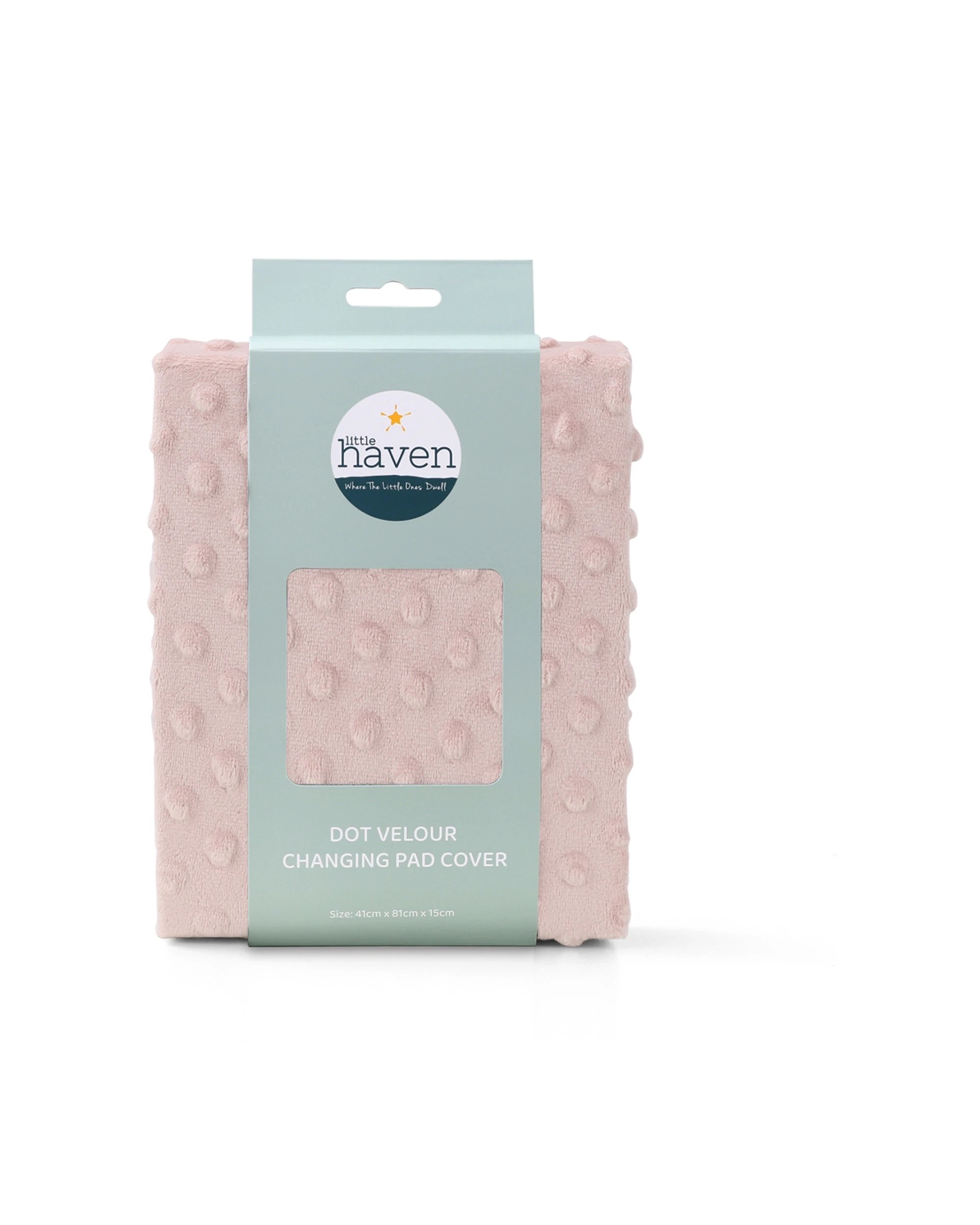 1 Little Haven Dot Velour Changing Pad Cover Soft Machine Washable Nappy Change - Pink, 1 of 3