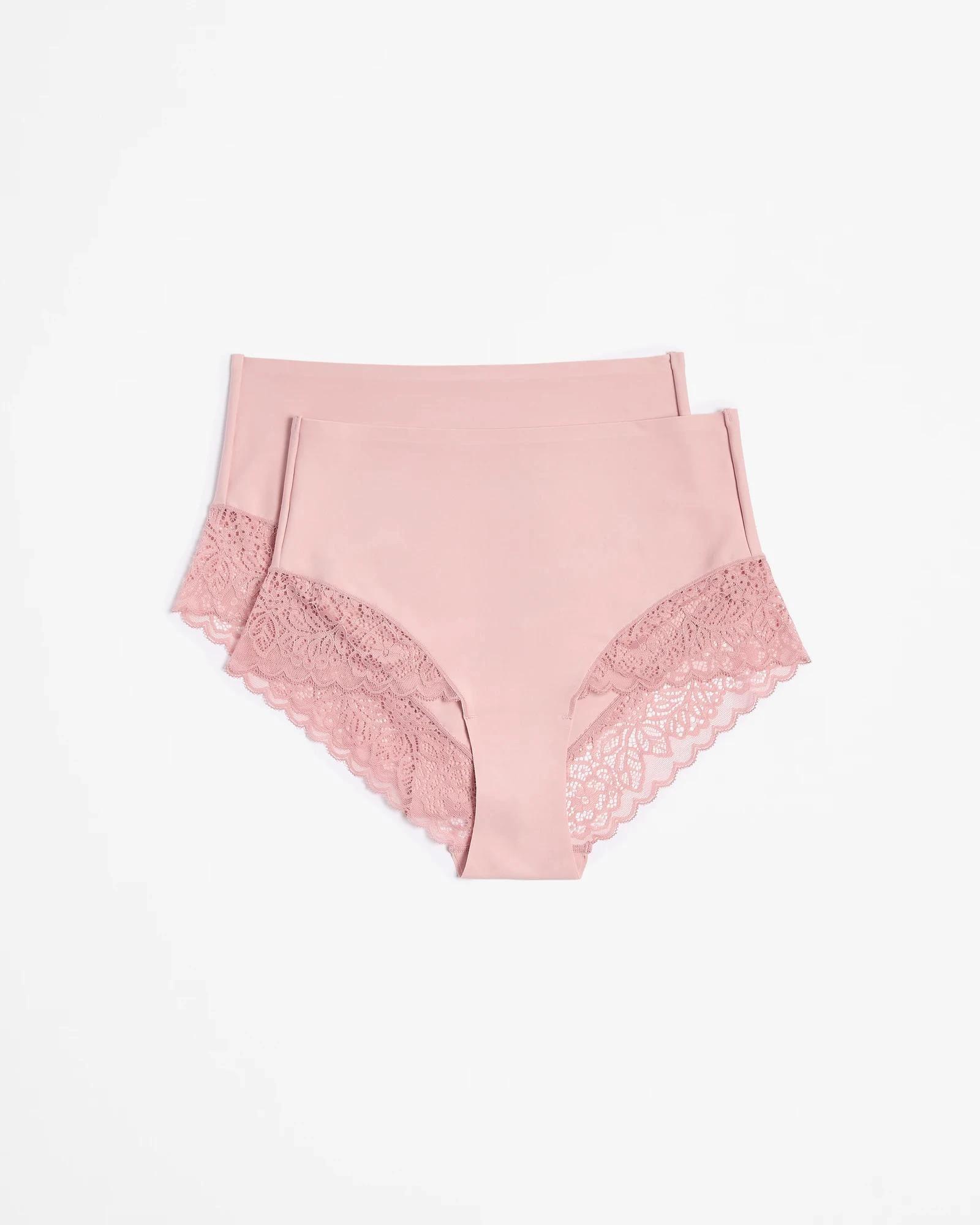 1 Target Woman Luna 2 Pack Smooth Touch Lace Bonded Waist Full Briefs SOFT ROSE, 1 of 4