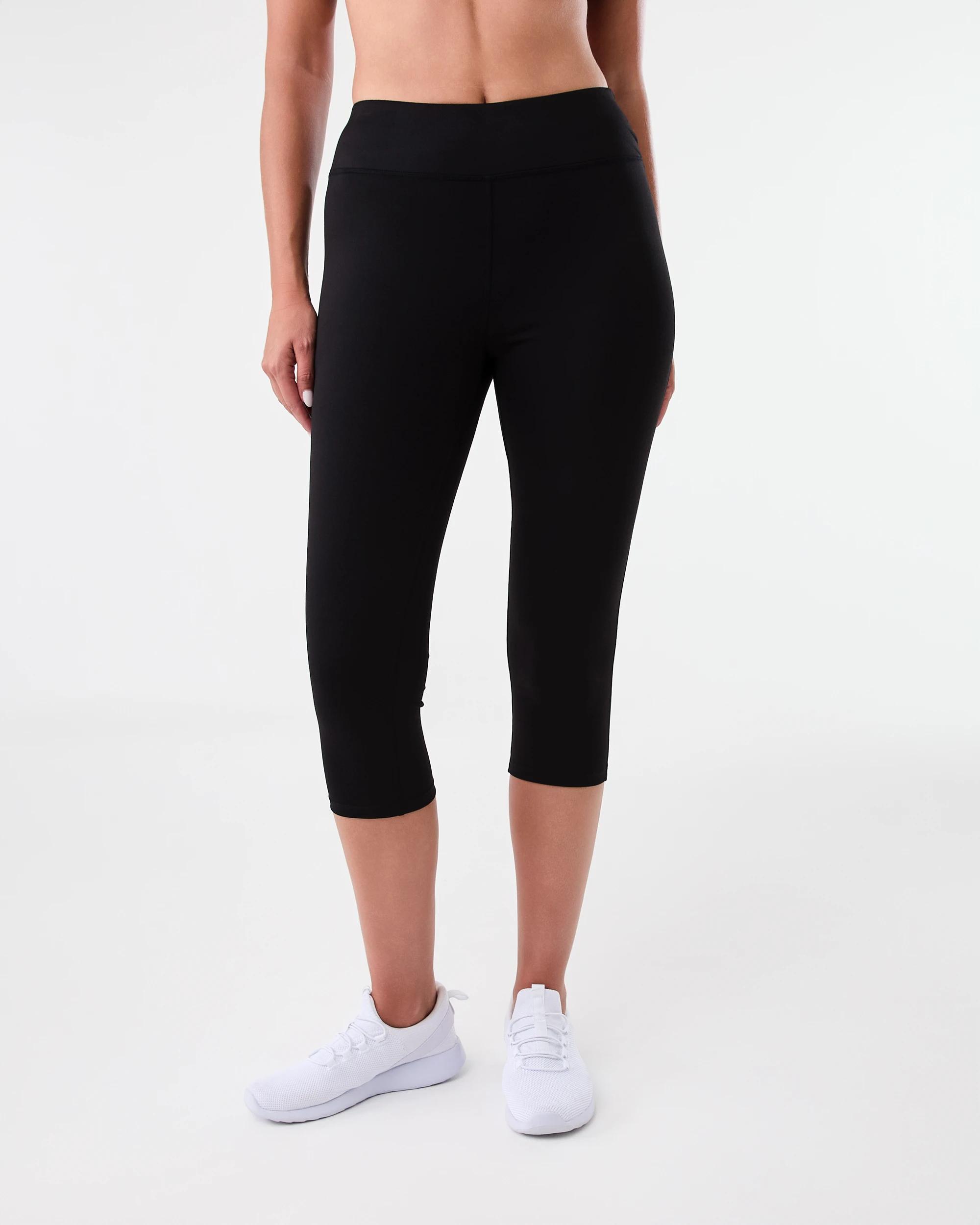 2 Active Womens Core Crop Everyday Comfort Leggings BLACK, 2 of 5