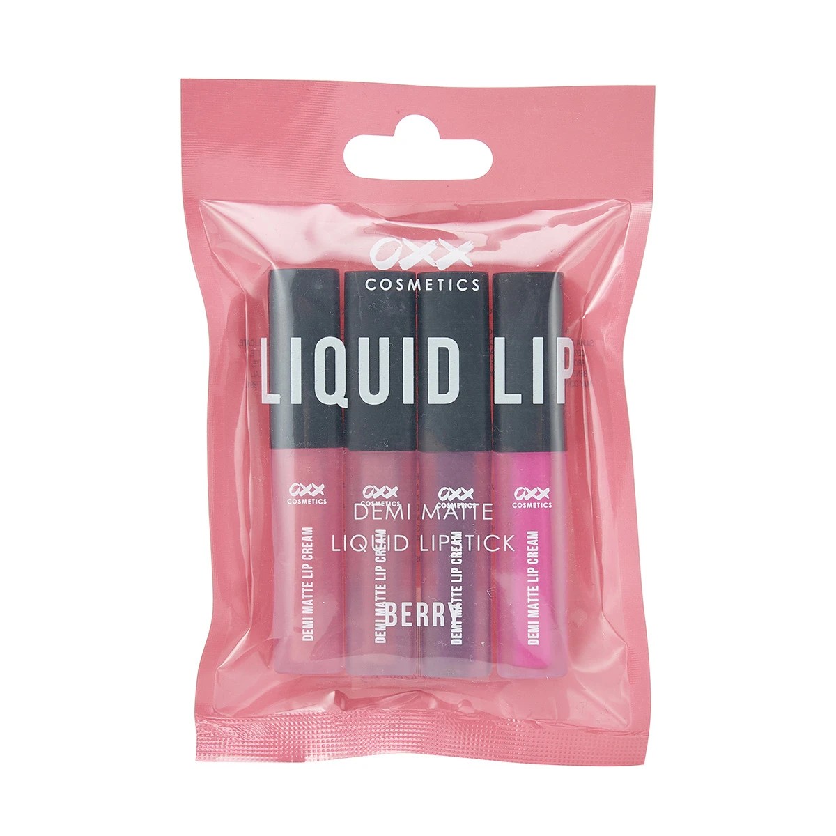 1 OXX Cosmetics 4 Piece Liquid Lip Demi Matte Liquid Lipstick - Berry, 1 of 5
