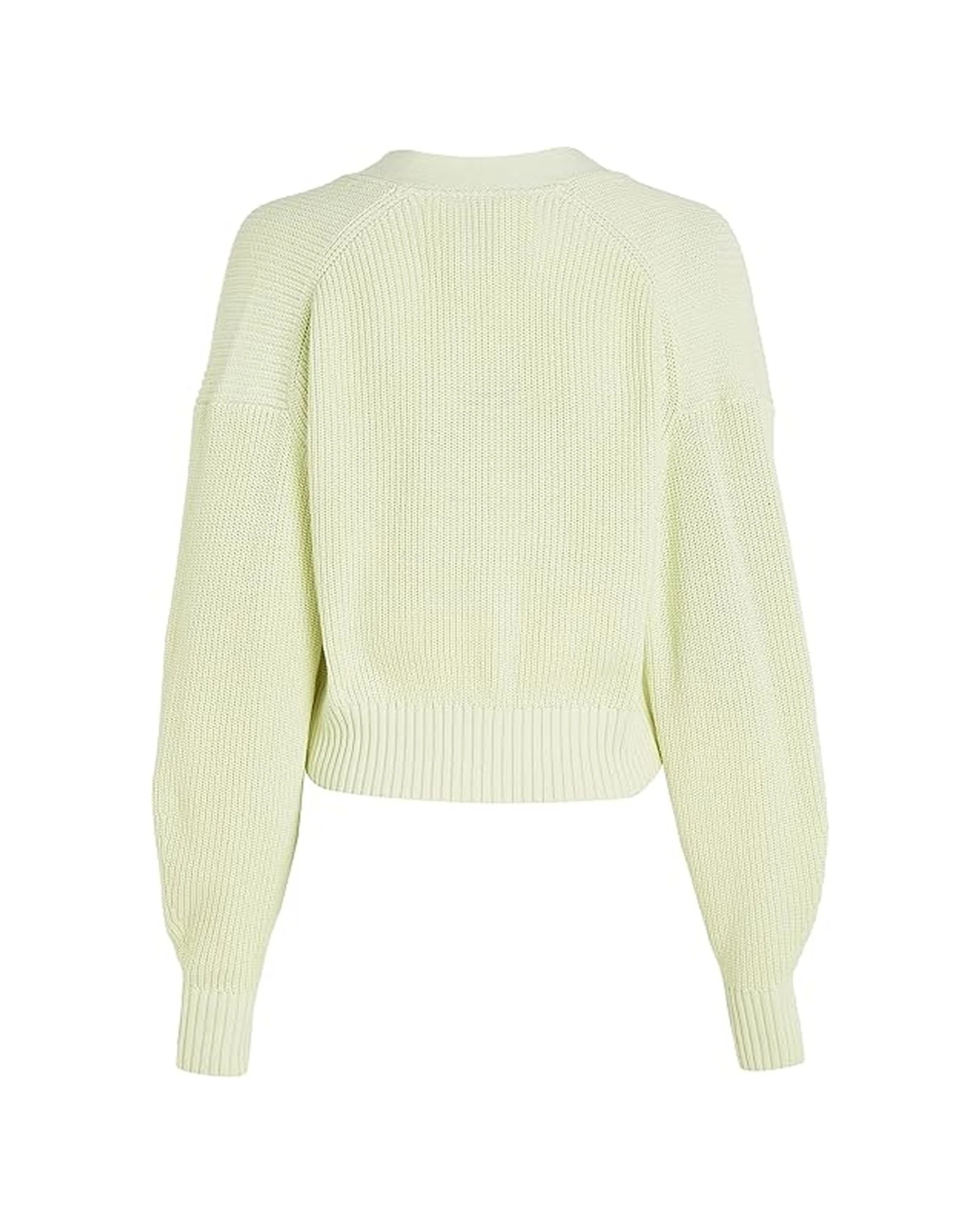 6 Calvin Klein Jeans Womens Chunky Cardigan Knitwear - One Size - Green, 6 of 6