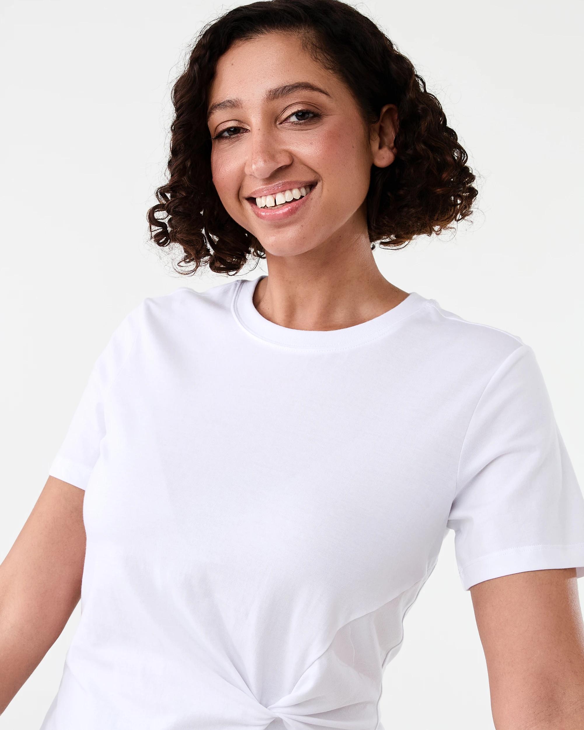 4 Short Sleeve Knot Detail T-shirt White, 4 of 6