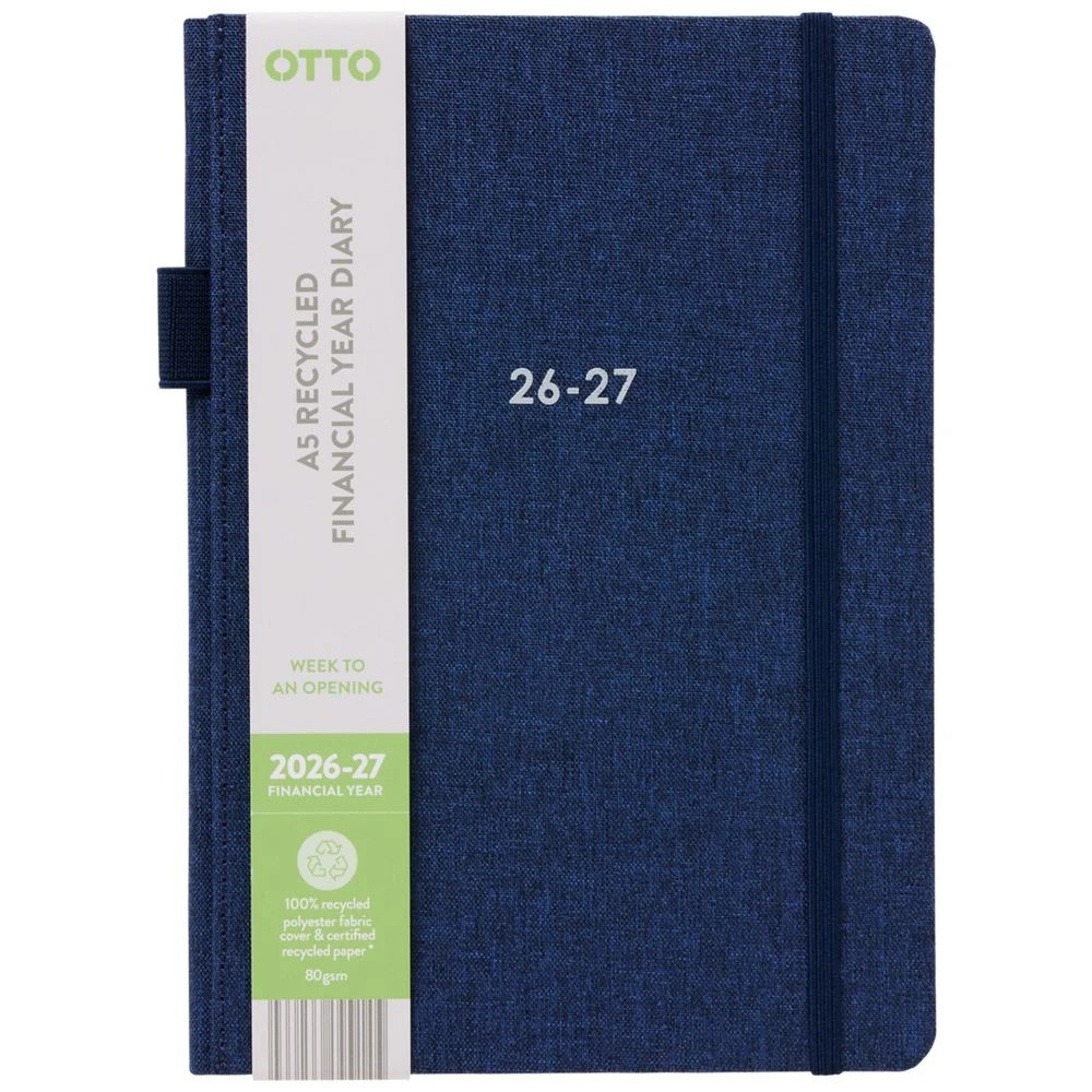 1 Otto A5 Week To View RPET Diary FY26/27 Navy, 1 of 8