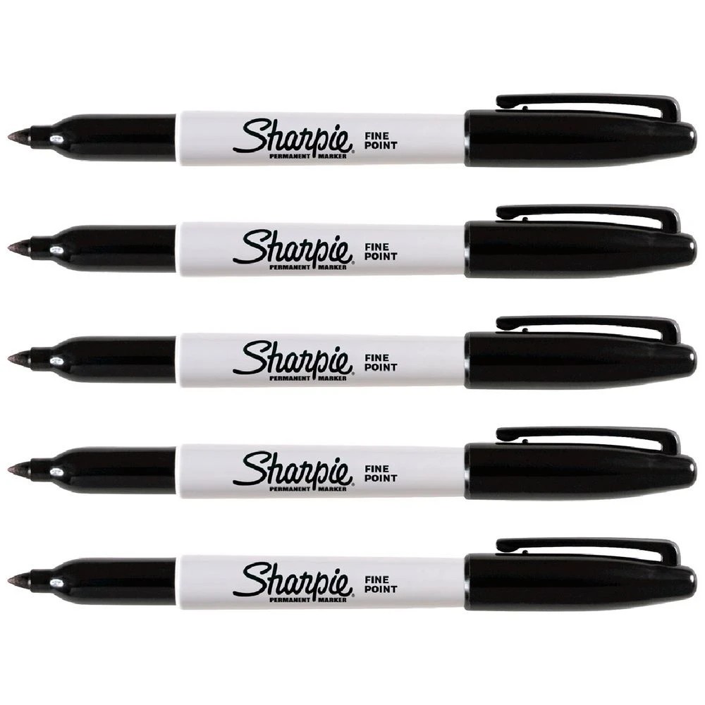 2 Sharpie Fine Permanent Marker Black 5 Pack, 2 of 10