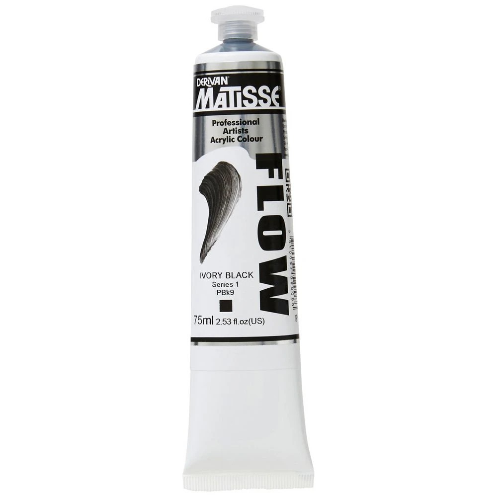 1 Derivan Matisse Flow Paint 75mL Ivory Black S1, 1 of 2