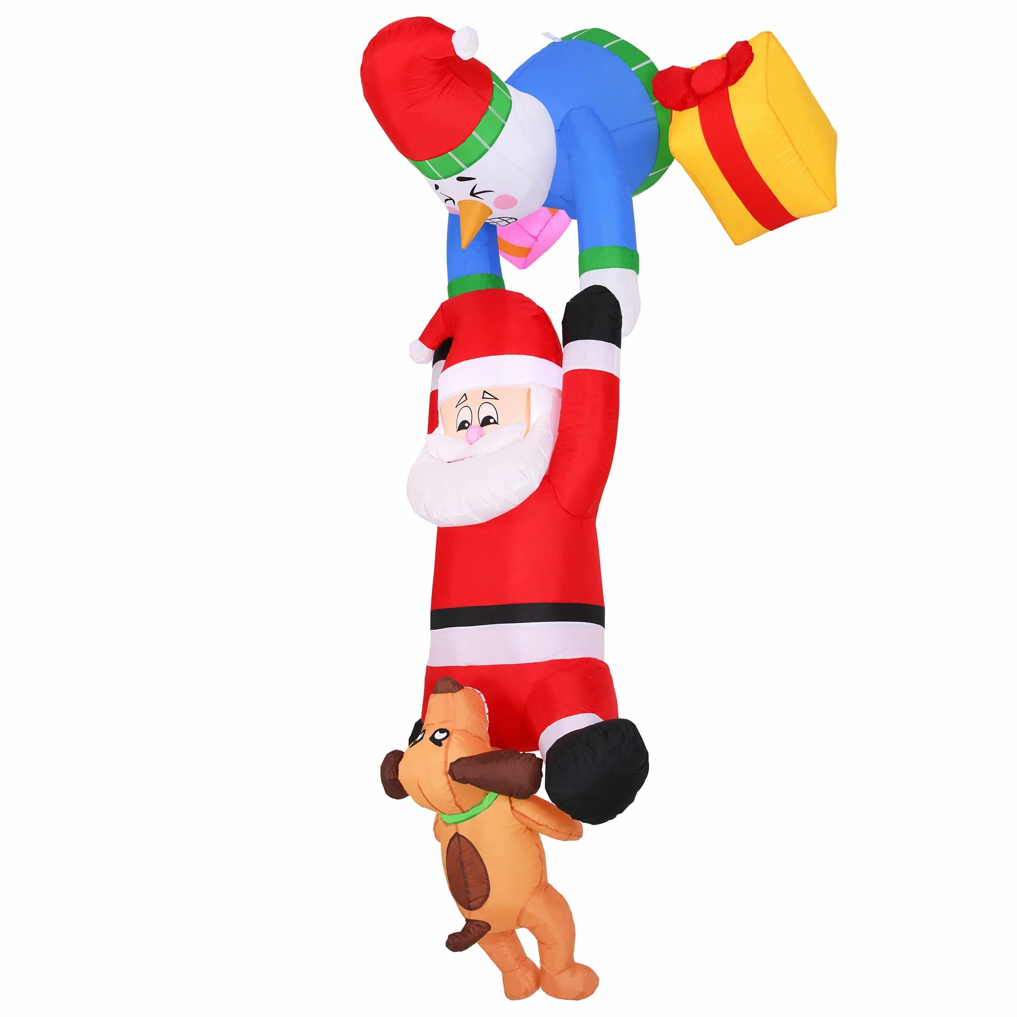 4 Jingle Jollys Christmas Inflatable Climbing Santa 3.5M Height LED Decorations Illuminated - Multi, 4 of 9
