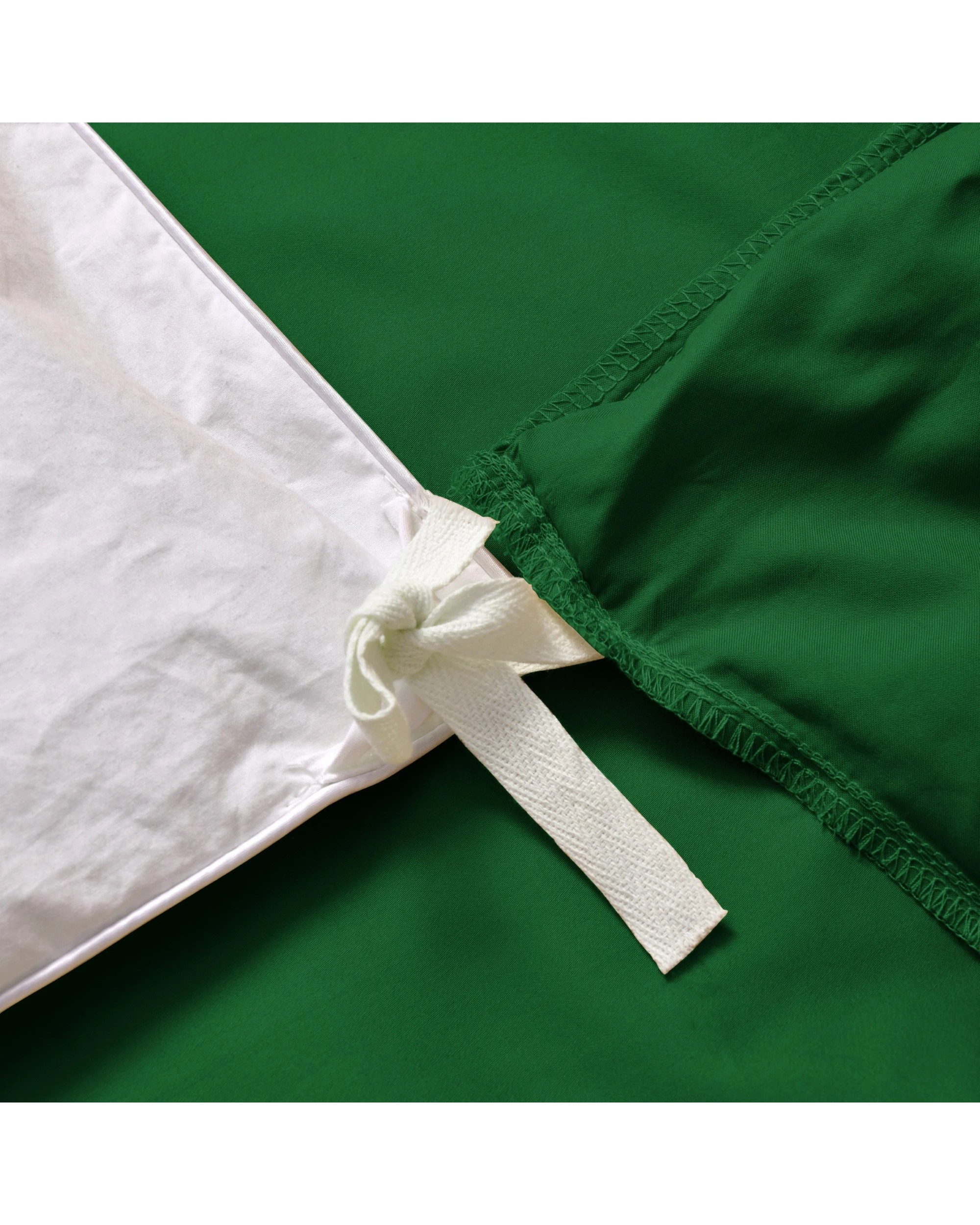 4 Serene 400TC Bamboo Cotton Sateen Quilt Cover Set - King Single Bed - Eden Green, 4 of 5