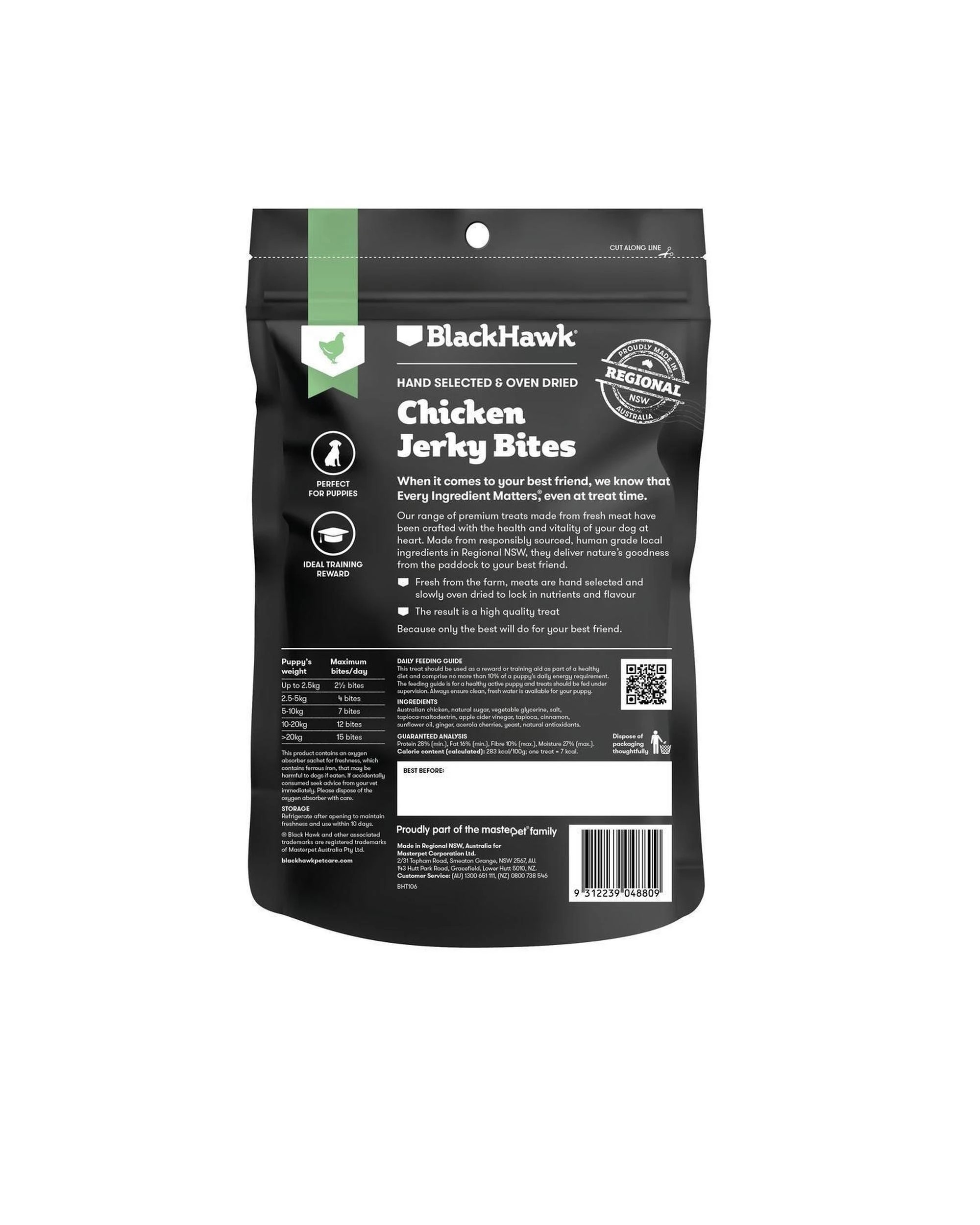 2 Black Hawk Puppy Chicken Jerky Bites Natural Dog Treats 100g, 2 of 4