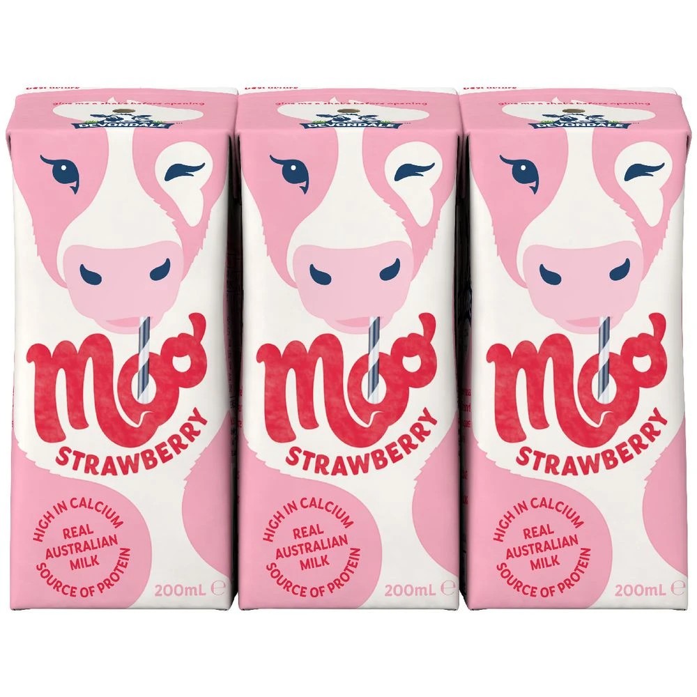 2 Devondale UHT Moo Strawberry Milk 200mL 6 Pack, 2 of 2