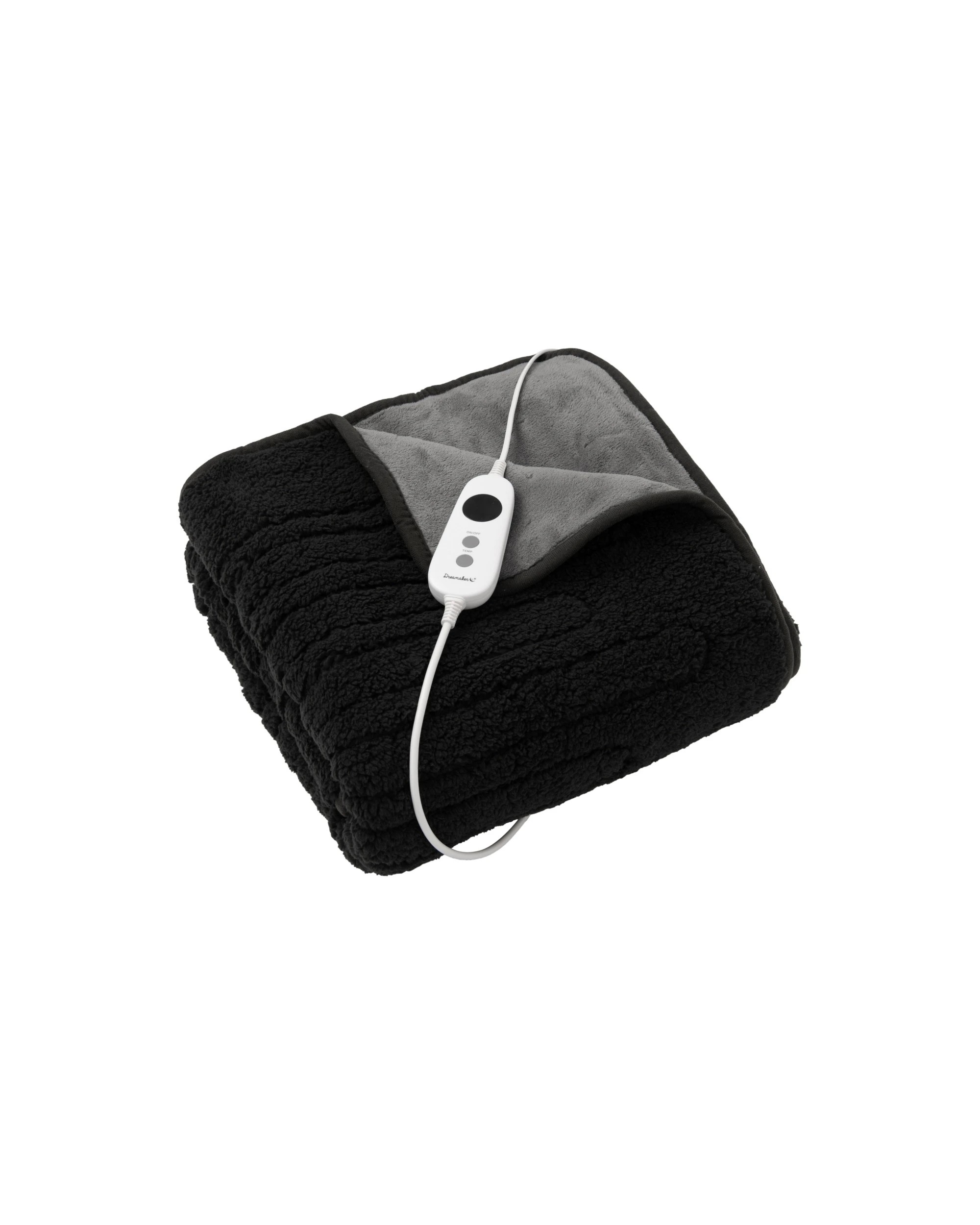 2 Dreamaker Eve Reversible Sherpa & Coral Fleece Heated Throw 130x160cm - Charcoal and Silver, 2 of 7
