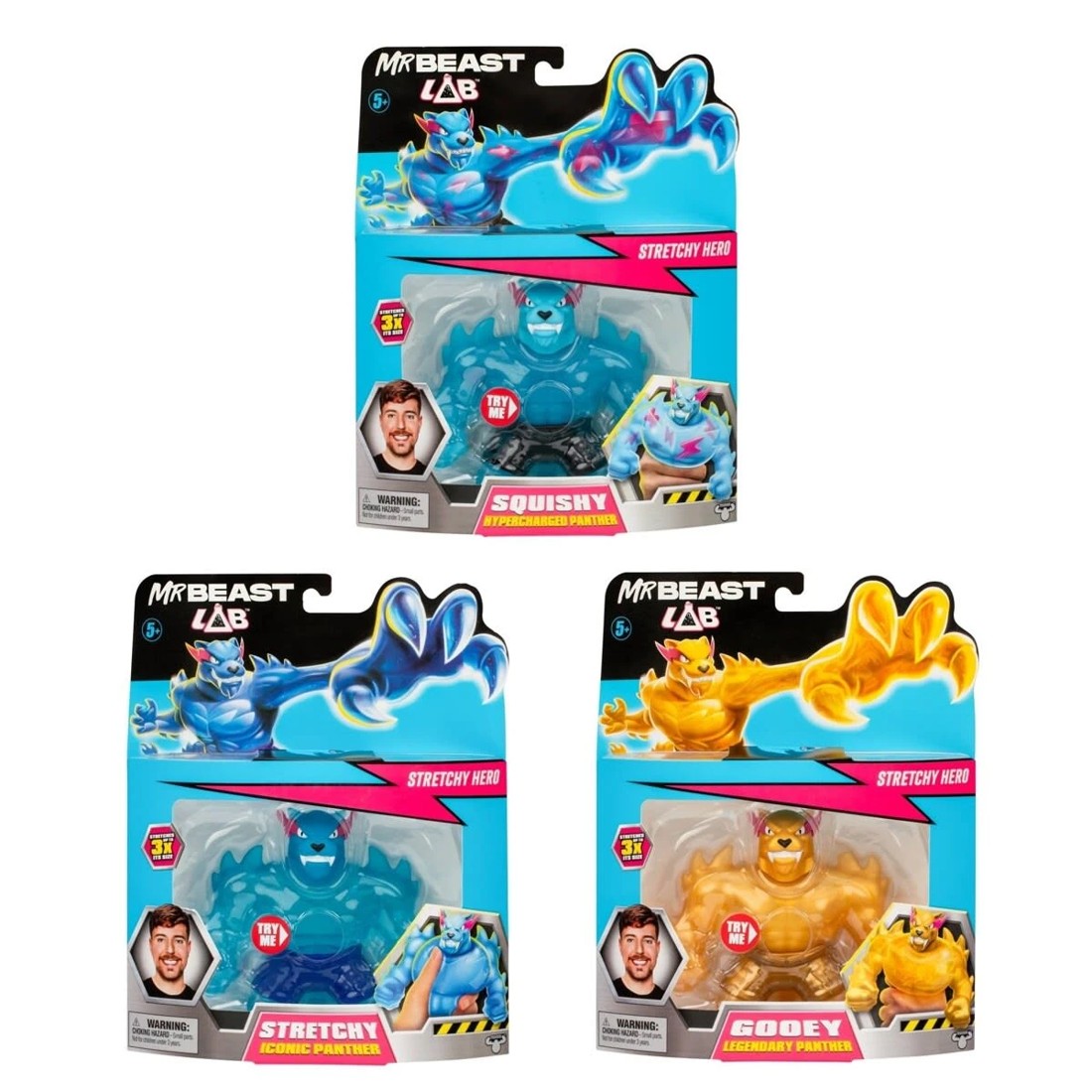 1 MrBeast Lab Stretchy Figure by Heroes of Goo Jit Zu Squishy Panther - Assorted, 1 of 6