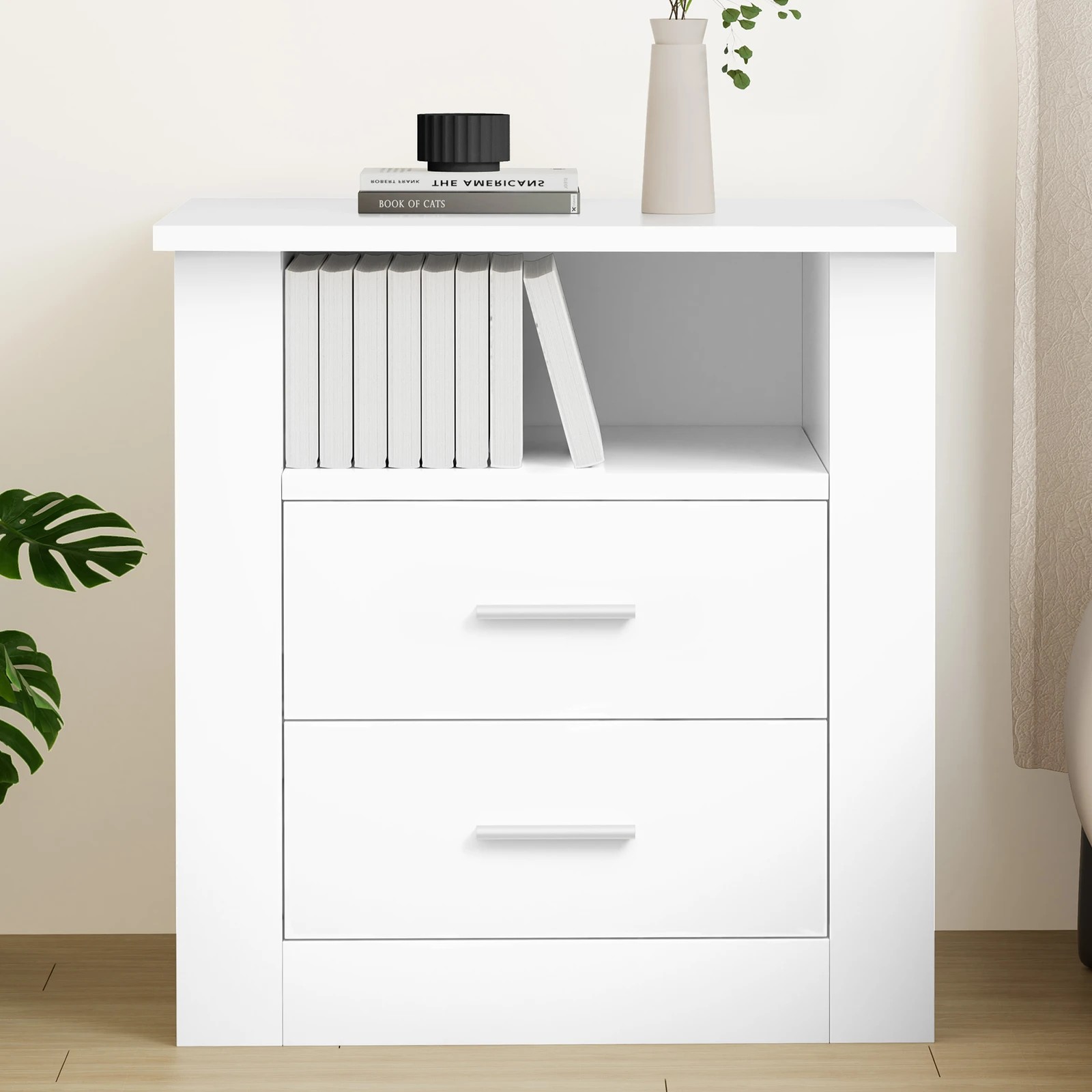 10 Alfordson Bedside Table Nightstand Storage Cabinet Side Table Classic - White, 10 of 10