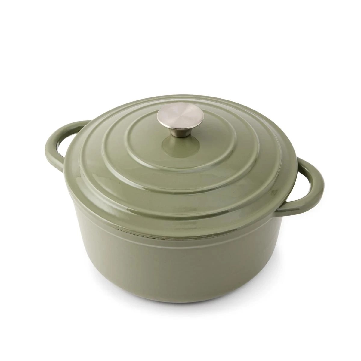 3 5L Cast Iron Casserole - Green, 3 of 8
