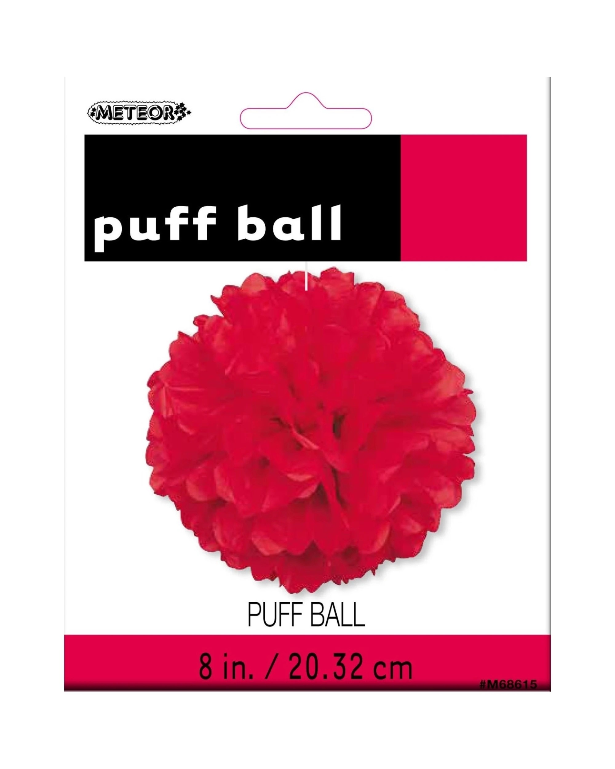 2 Unique 20cm Tissue Paper Puff Ball - One Size - Red, 2 of 2
