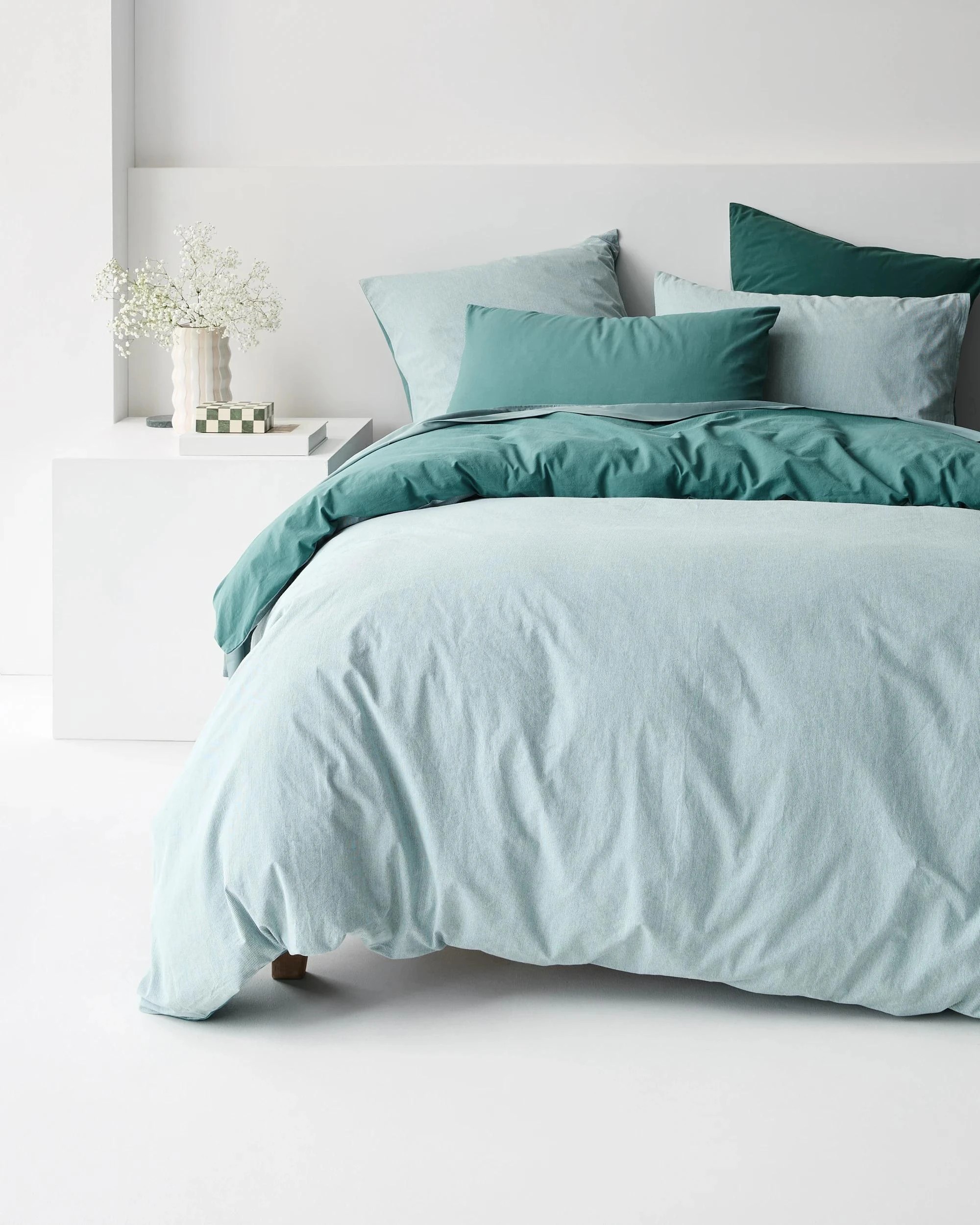 2 Arlo Cotton Stonewash Quilt Cover Set - Queen Bed - Green, 2 of 5