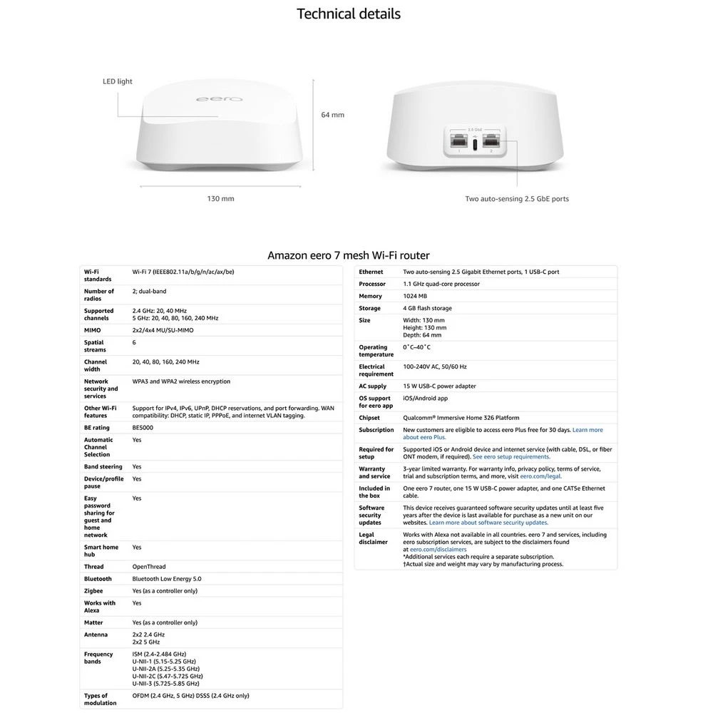 7 Amazon eero 7 Dual-Band Mesh WiFi-7 Router, 7 of 7