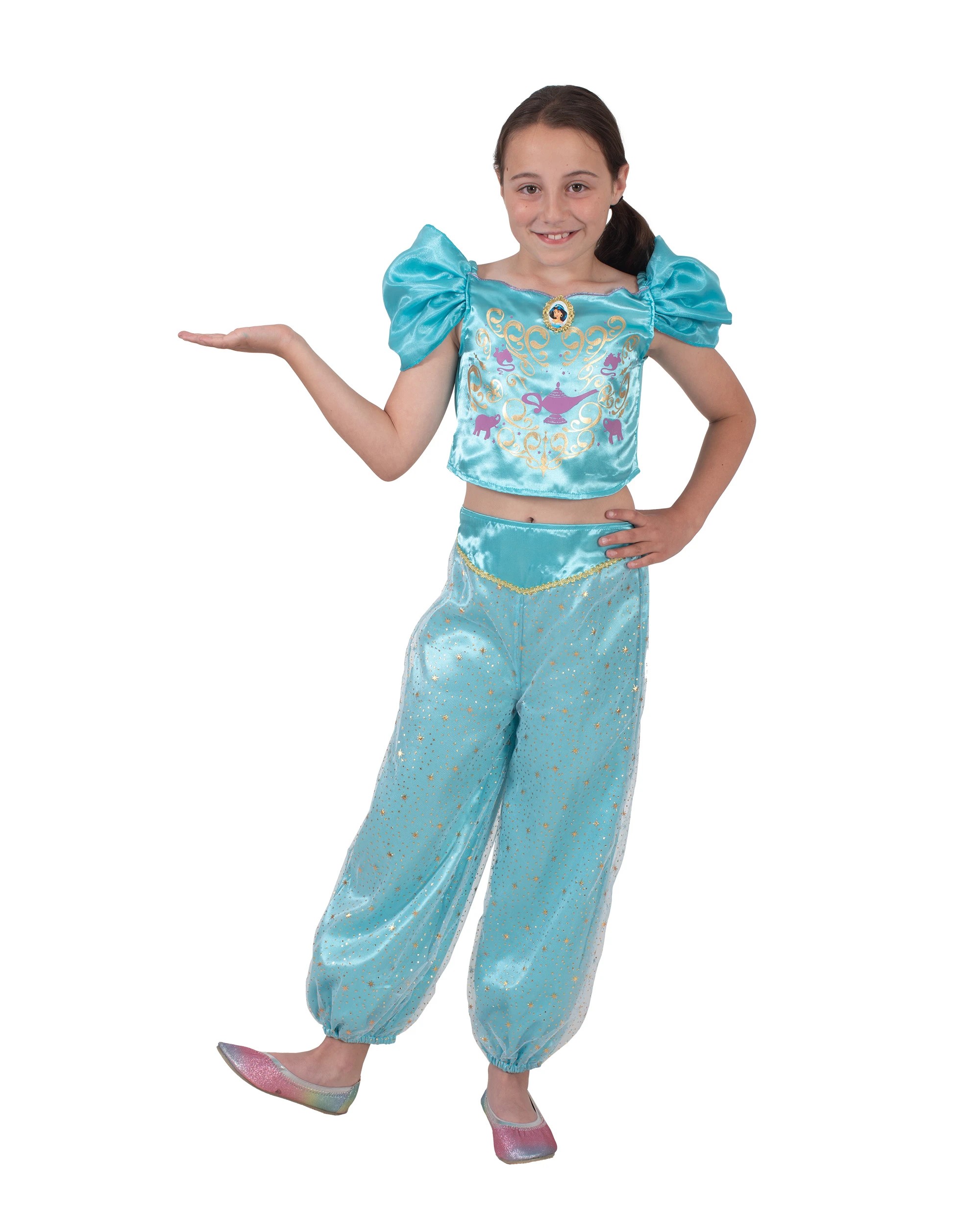 2 Disney Princess Jasmine Deluxe Kids Costume Size 6 - 8yrs - Blue, 2 of 4
