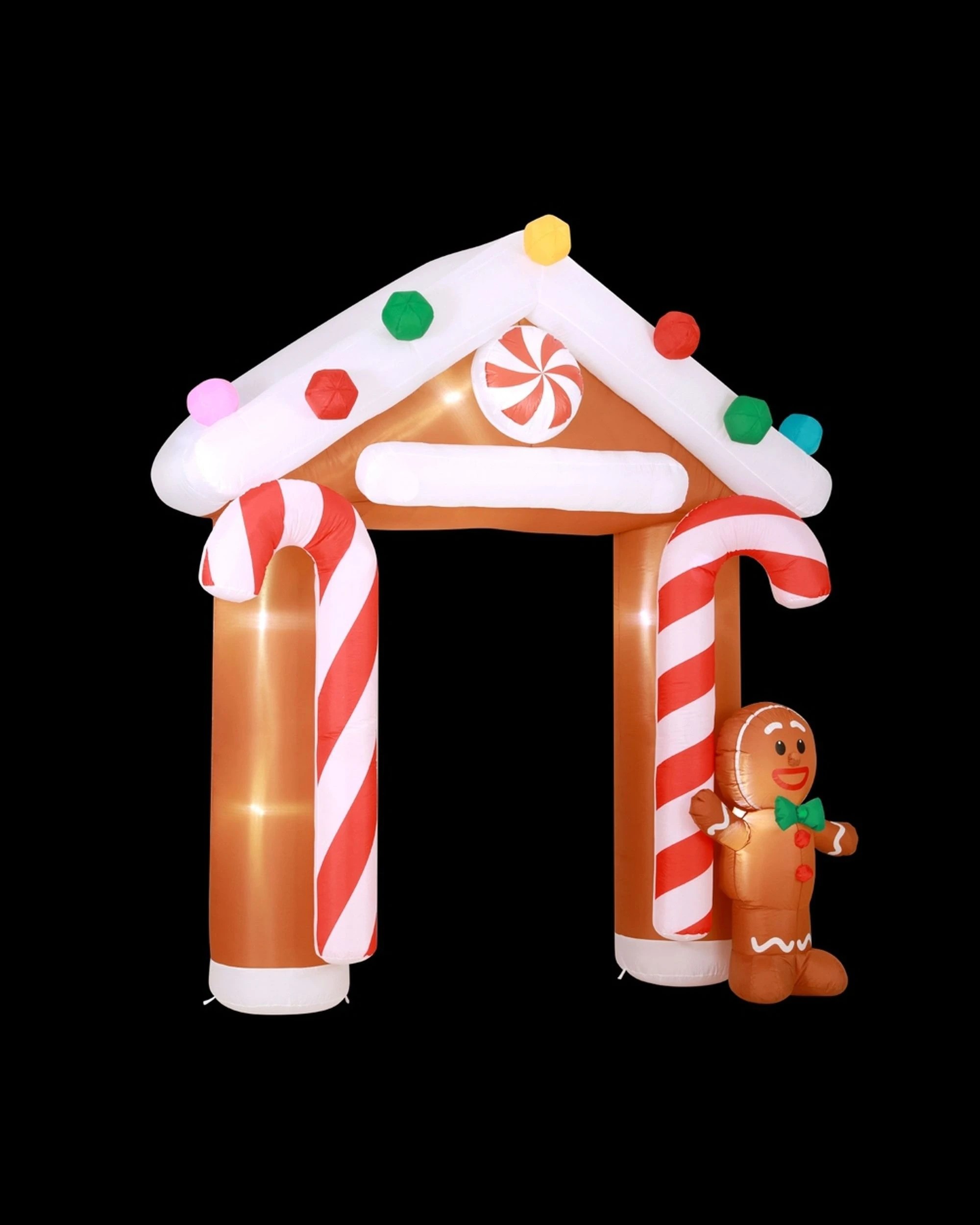 1 Jingle Jollys Christmas Inflatable Archwary Ginger 2.8M Illuminated - Multi, 1 of 6